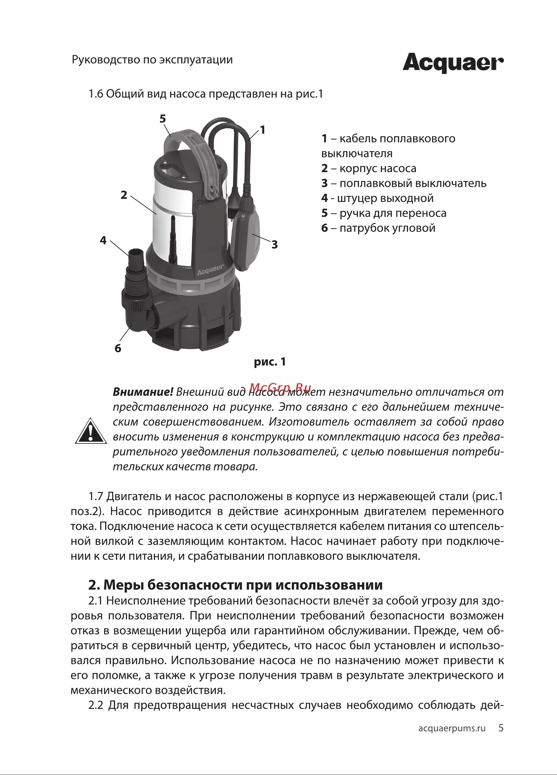 Acquaer RGSM-550PSW Нерж 7.5.81 [5/16] Асдиаег
