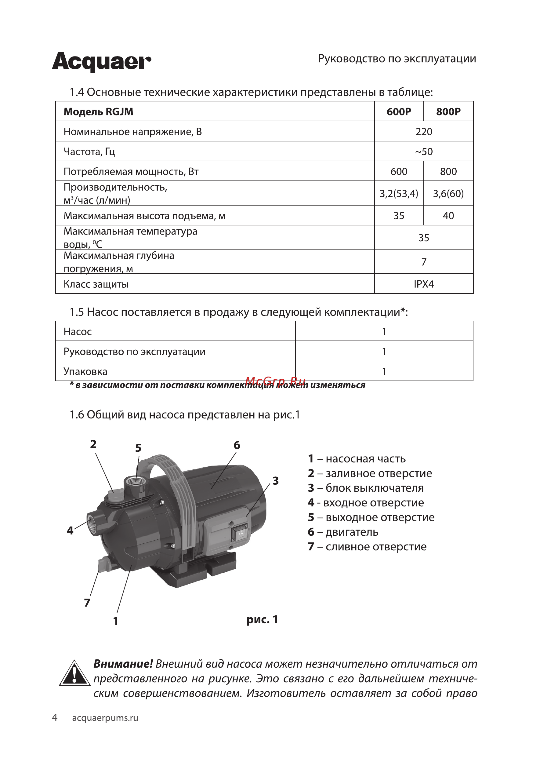 Acquaer RGJM-600P [4/12] Асдиаег