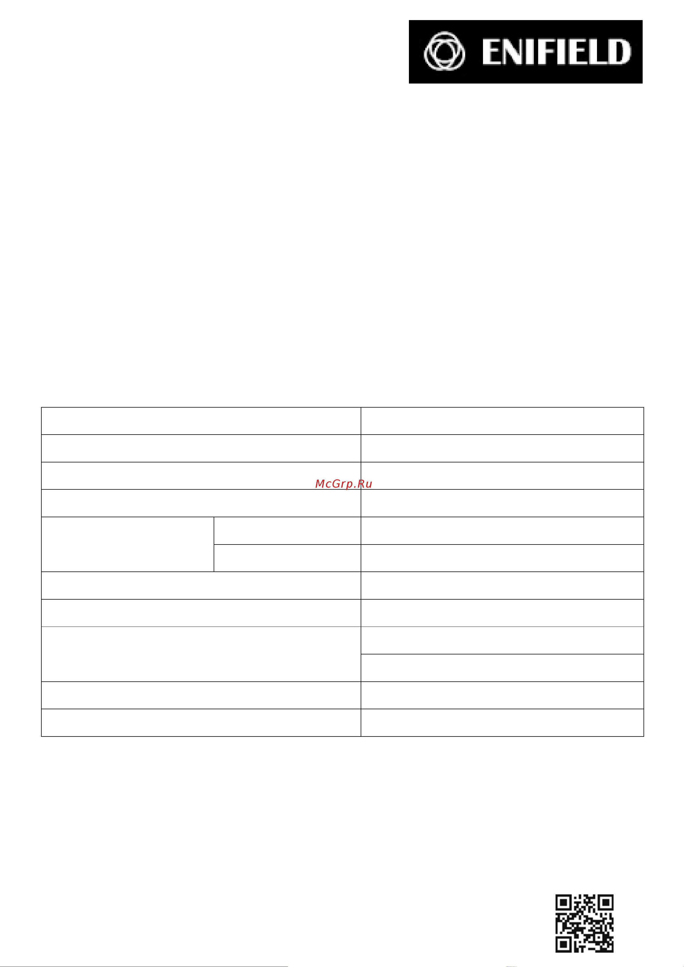 Enifield 3WF-2.6 [2/7] Технические данные