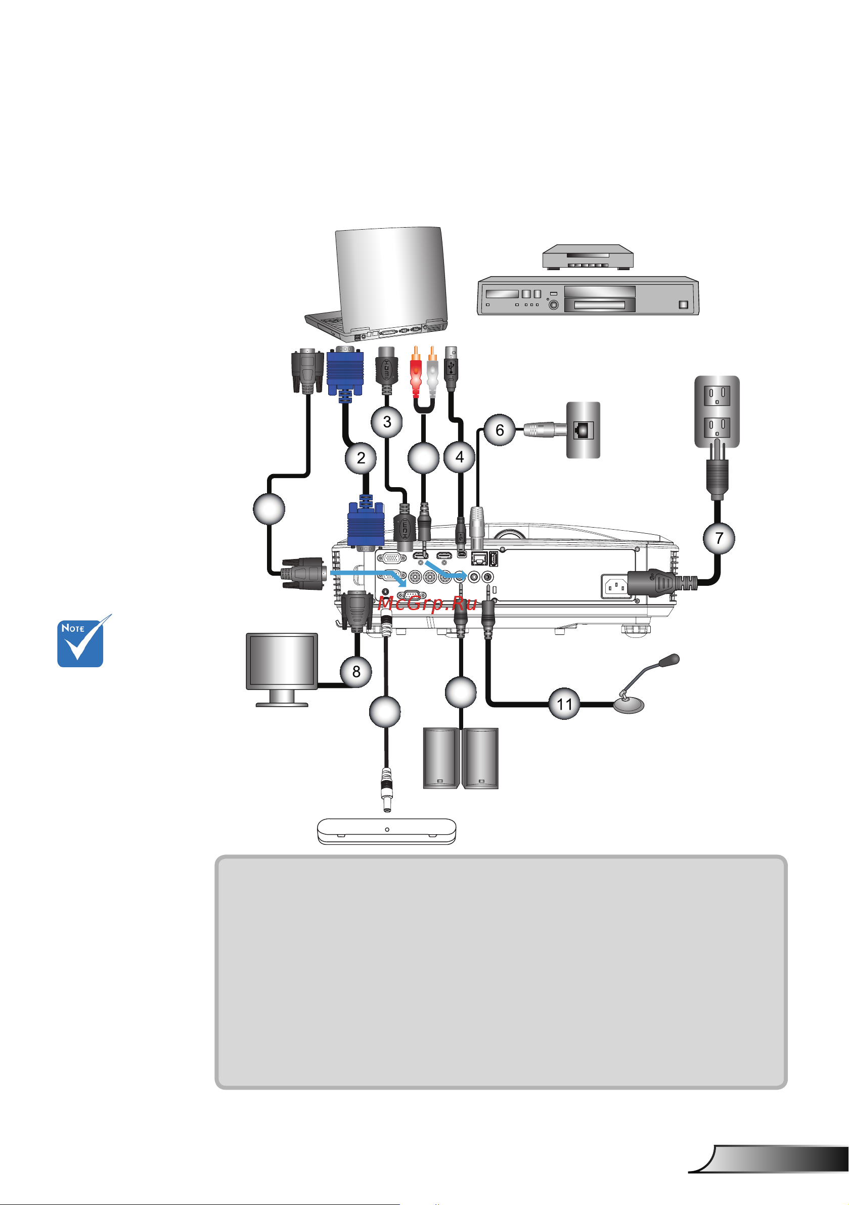 Optoma ZH400UST [11/79] Подключение к компьютеру ноутбуку
