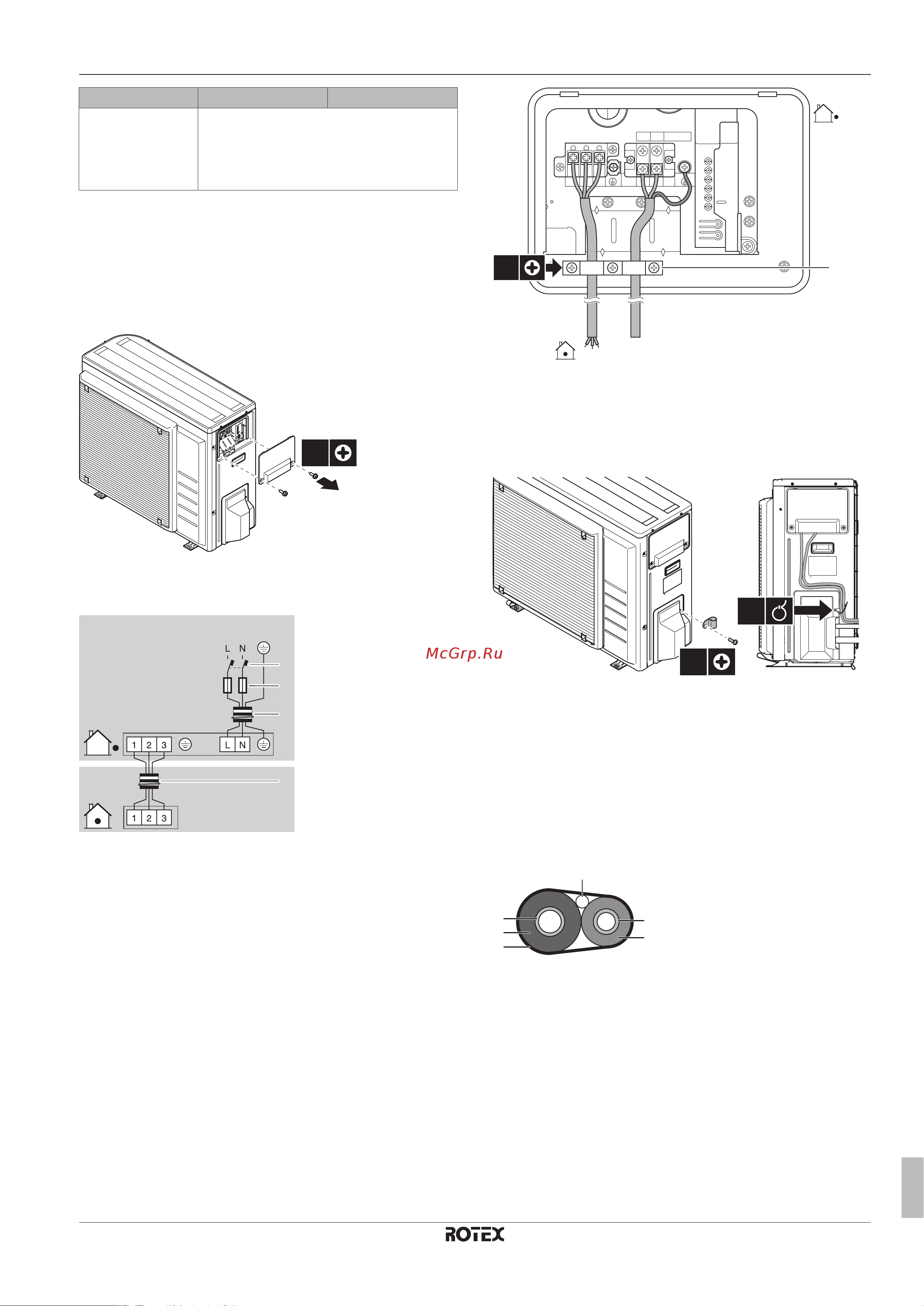 Daikin RRGA06DAV3 [11/16] Подключение электропроводки к наружному блоку