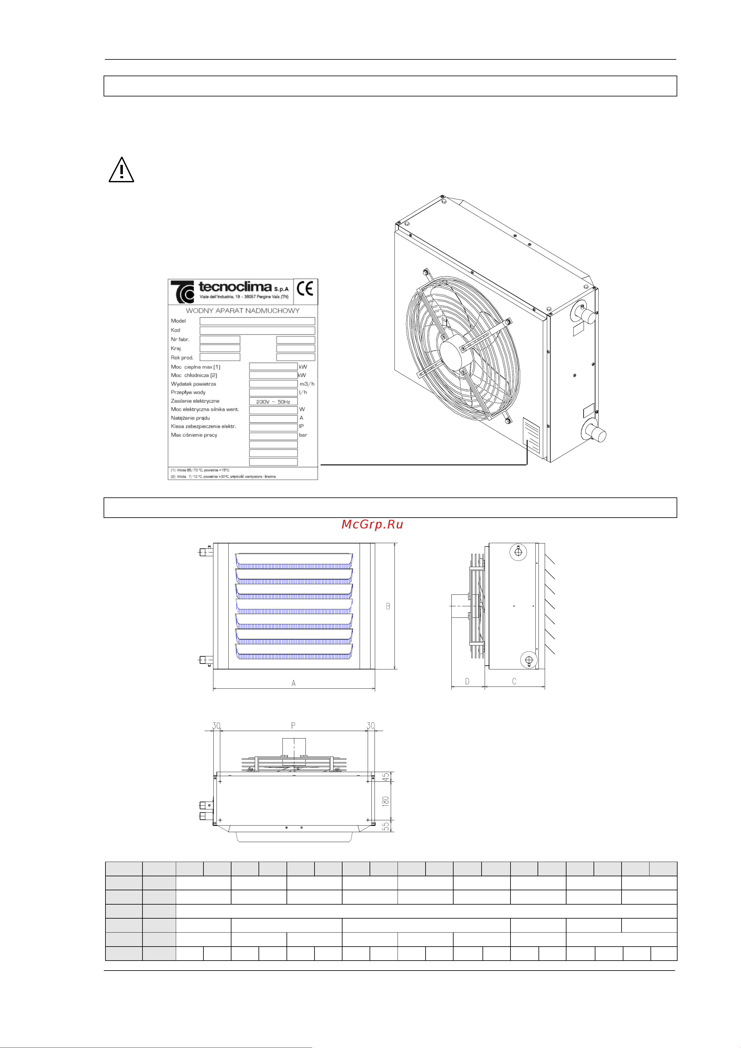 Tecnoclima AZN 23 [9/58] Oznakowanie