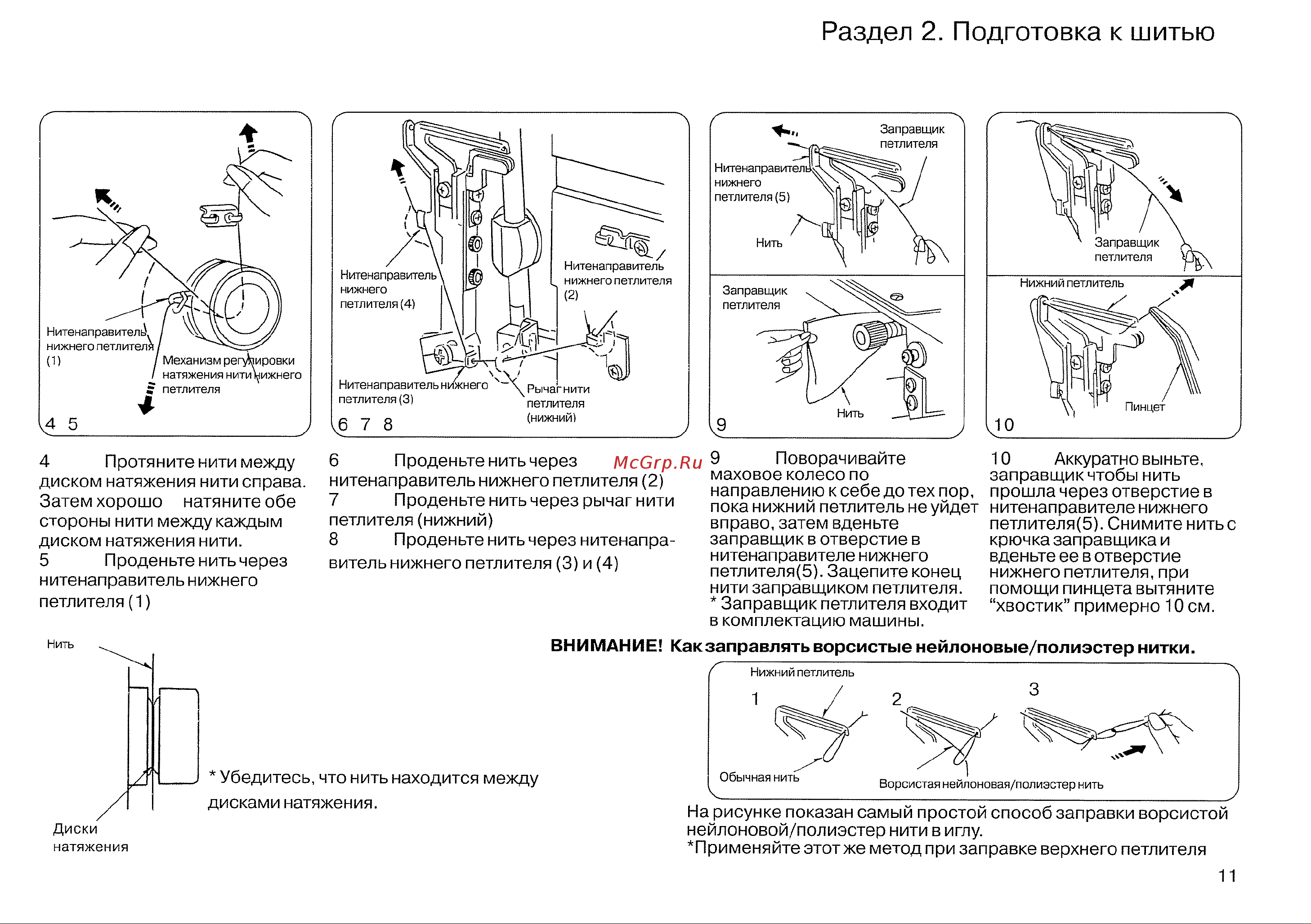 Janome MyLock 134D [13/47] Раздел 2 подготовка к шитью