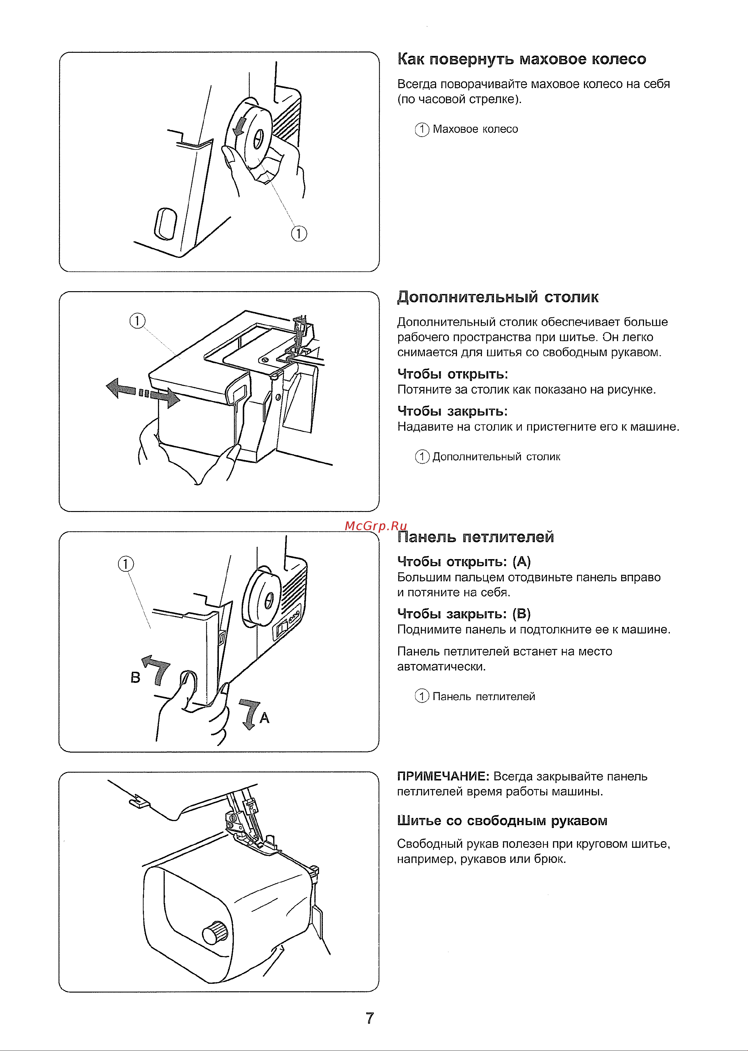 Janome MyLock 734D [8/50] Дополнительный столик