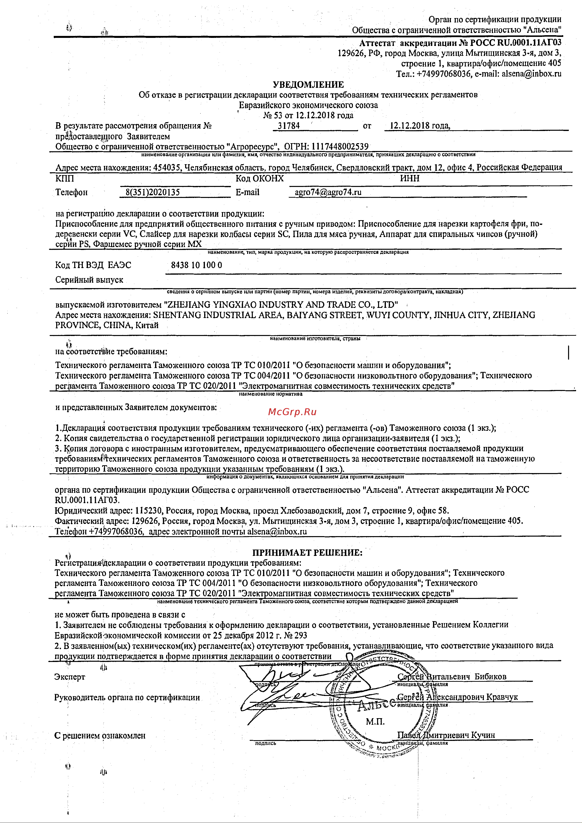 Foodatlas RWJ-300 Сертификат онлайн