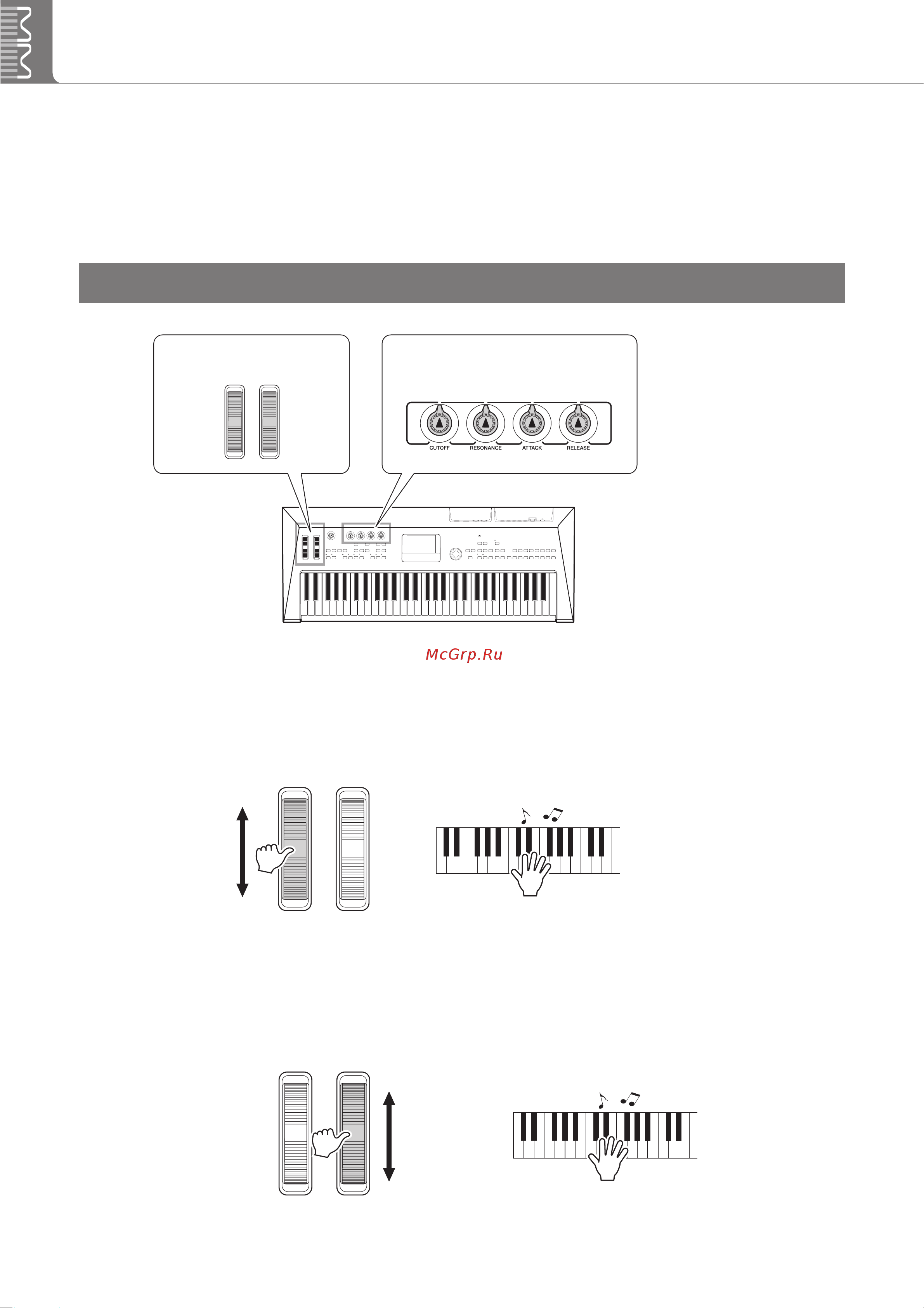 Yamaha MM6 [38/110] Работа с контролерами мм6