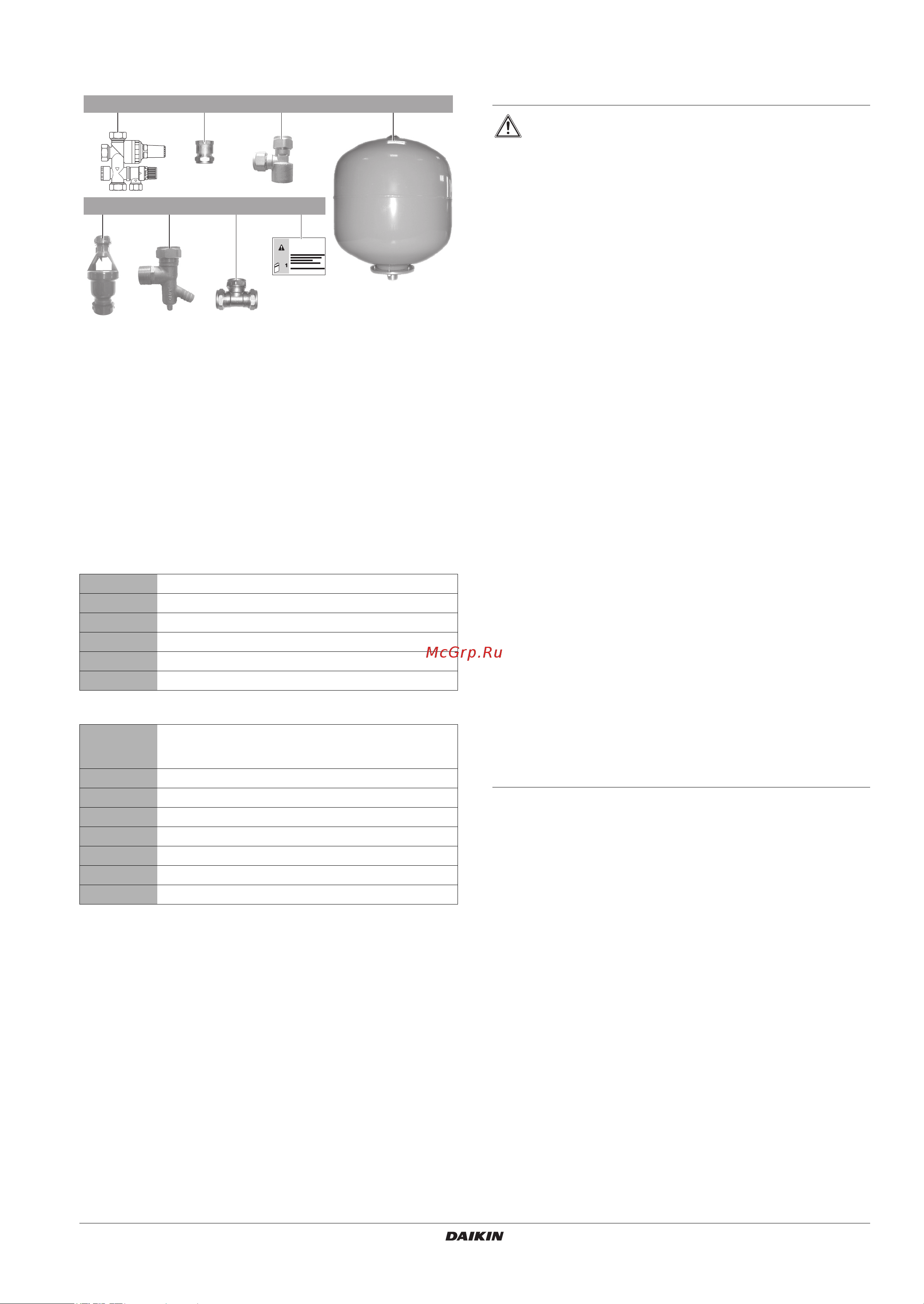 Daikin EKHWSU200BA3V3 [3/16] Accessories supplied with the ekuhwbb option kit for the domestic hot water tank