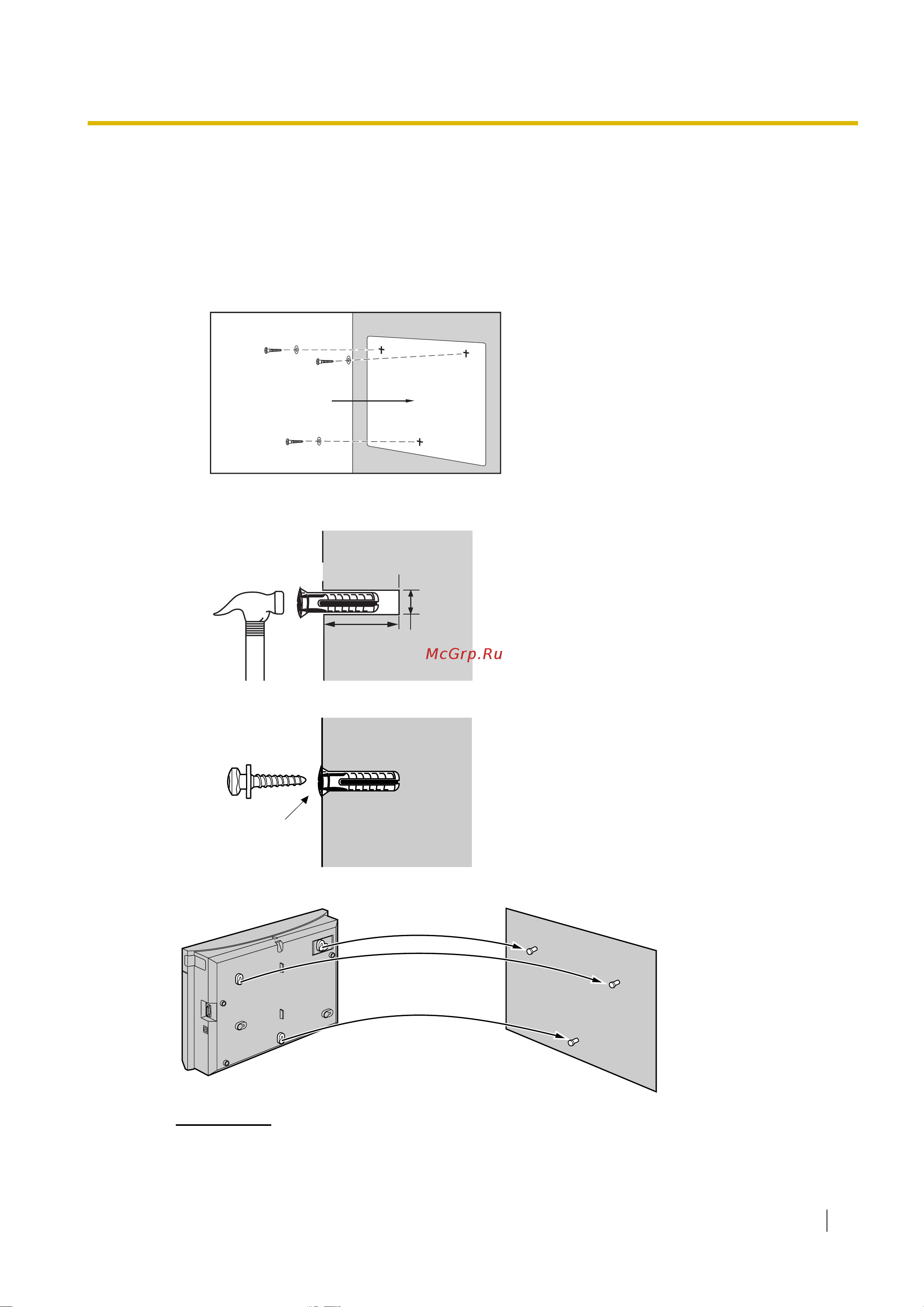 Panasonic KX-TES824 [19/36] Монтаж на бетонной или кирпичной стене