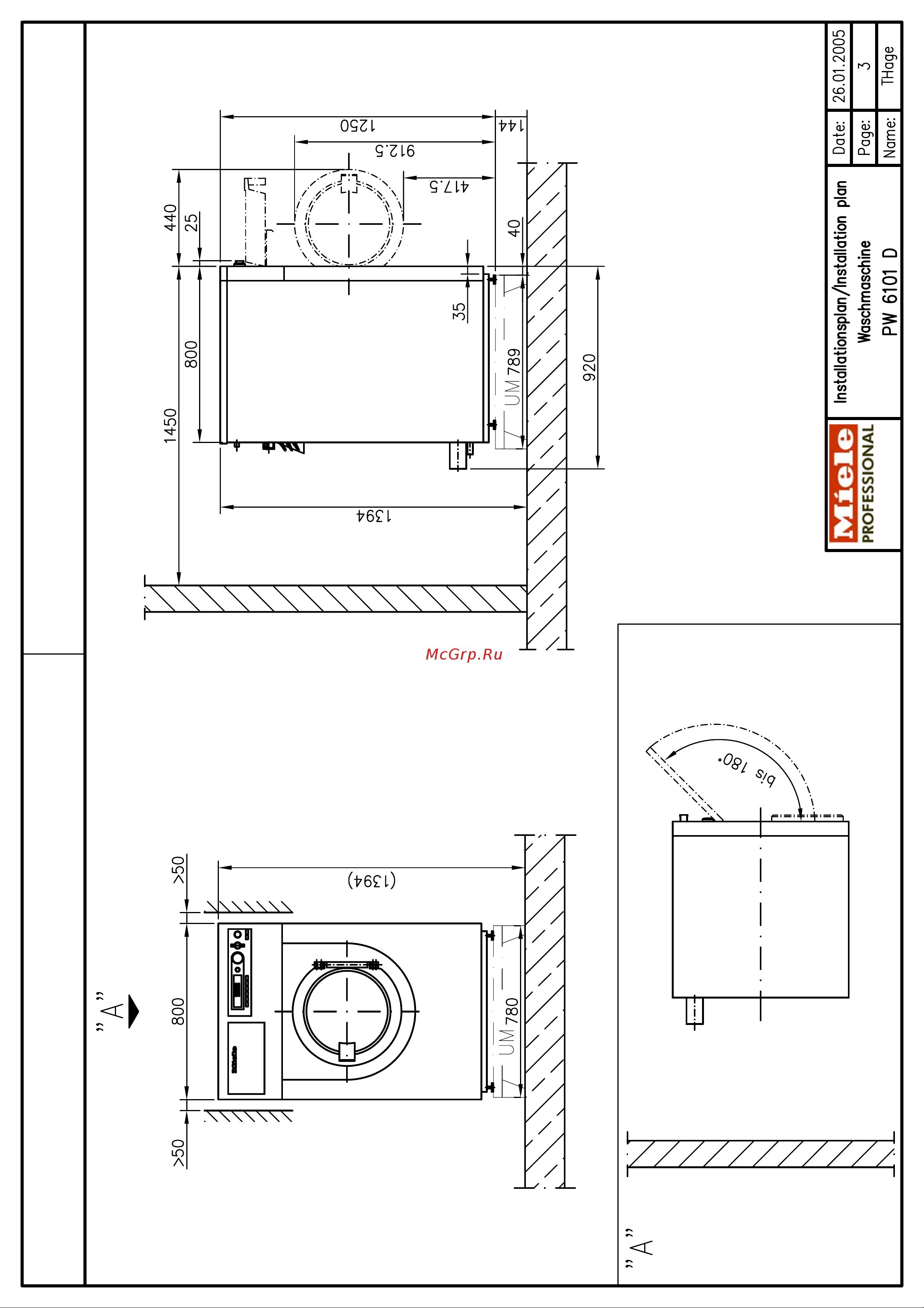 Miele PW 6101 D IND Инструкция по установке онлайн [3/10] 16992