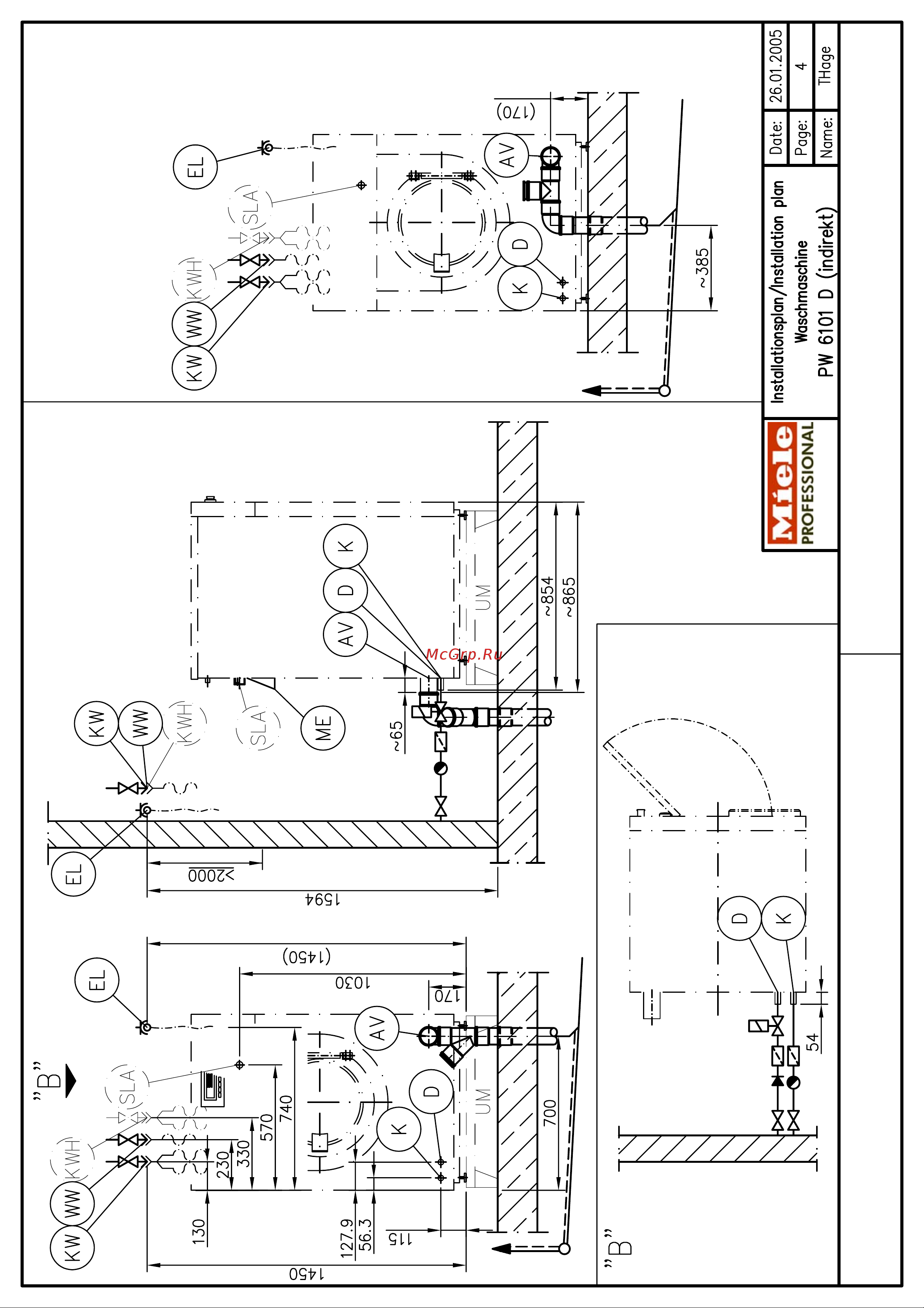 Miele PW 6101 D IND Инструкция по установке онлайн [4/10] 16992