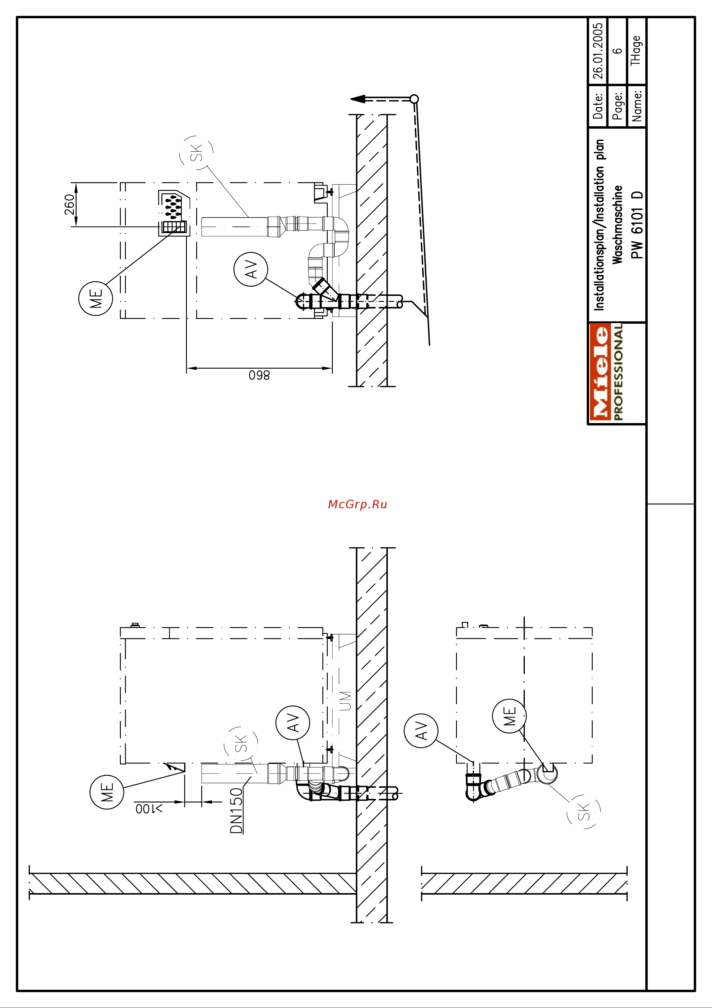 Miele PW 6101 D DIR Инструкция по установке онлайн [6/10] 16999