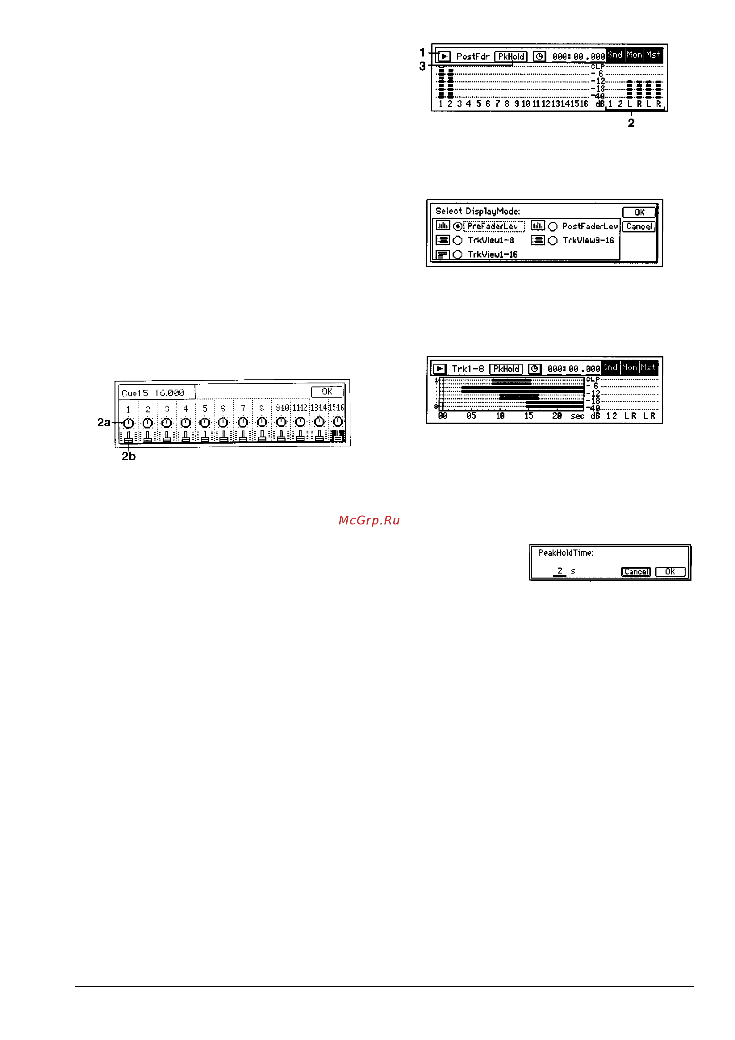 Korg D16 [47/67] Измеритель дисплей дорожек