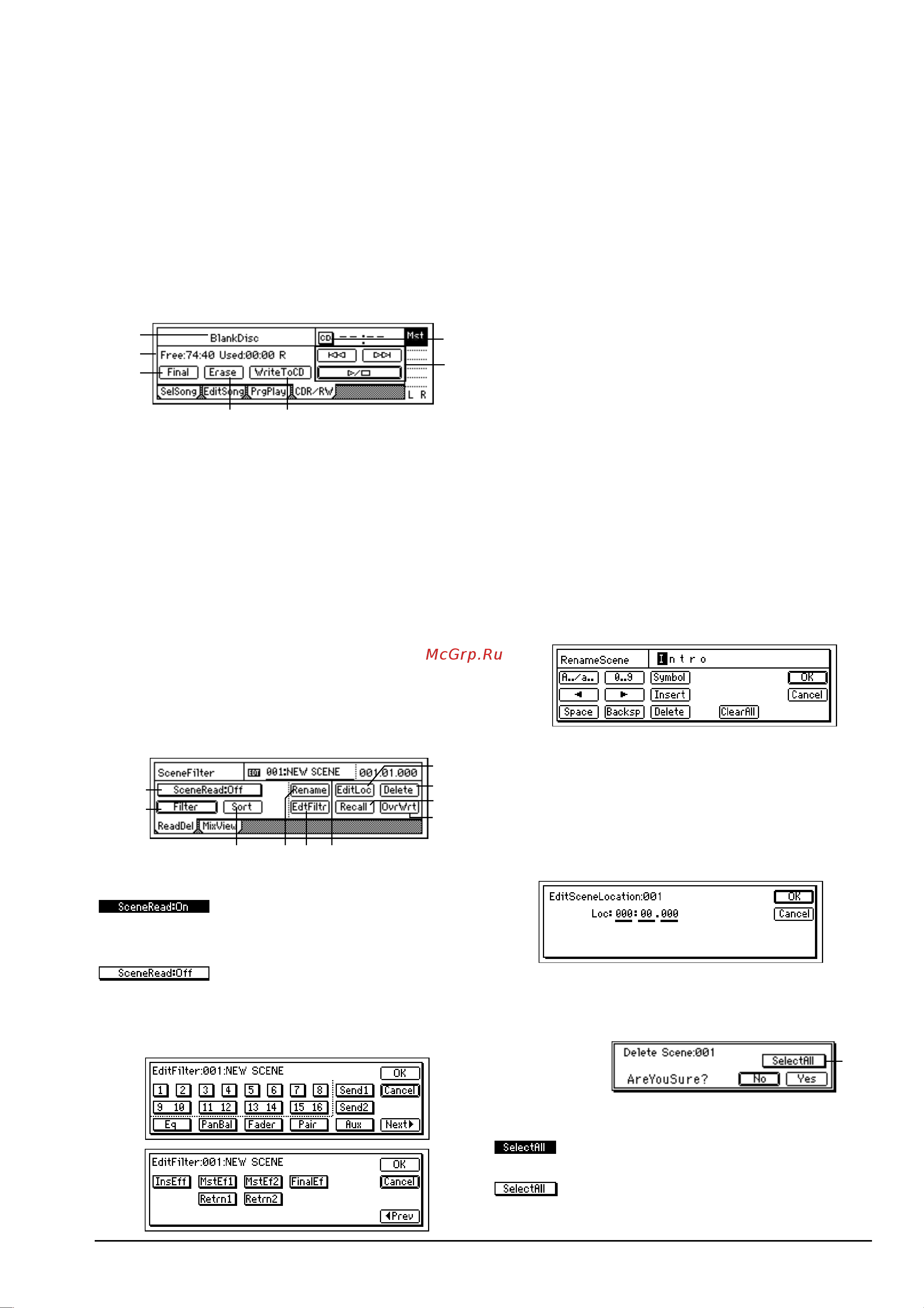 Korg D16 [7/12] F sceneread off