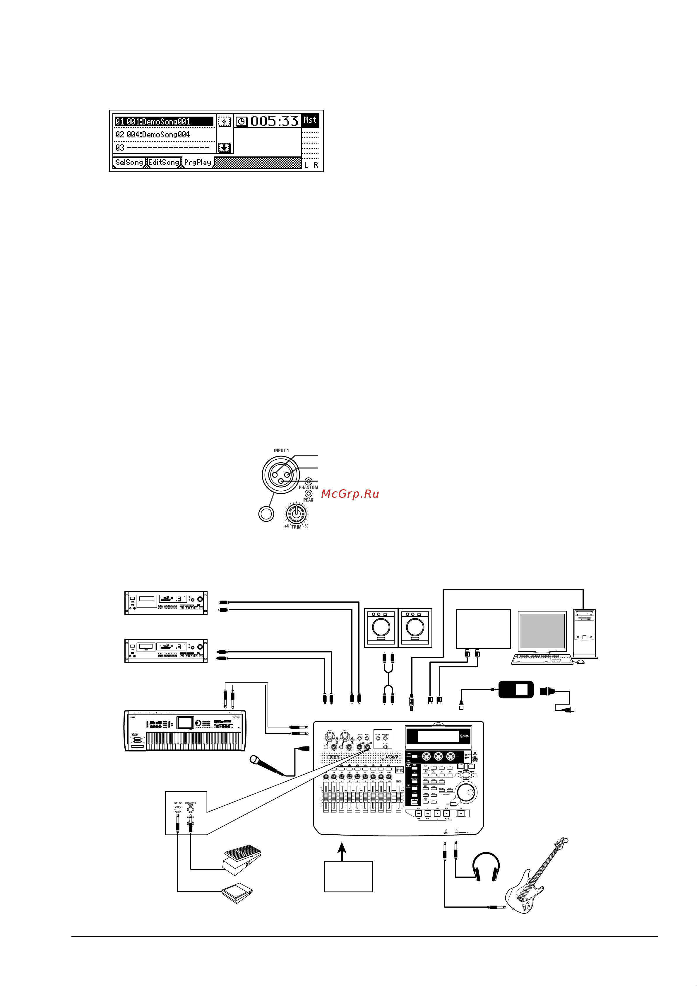 Korg D1200 [7/88] Коммутация при синхронизации d1200 с midi секвенсером