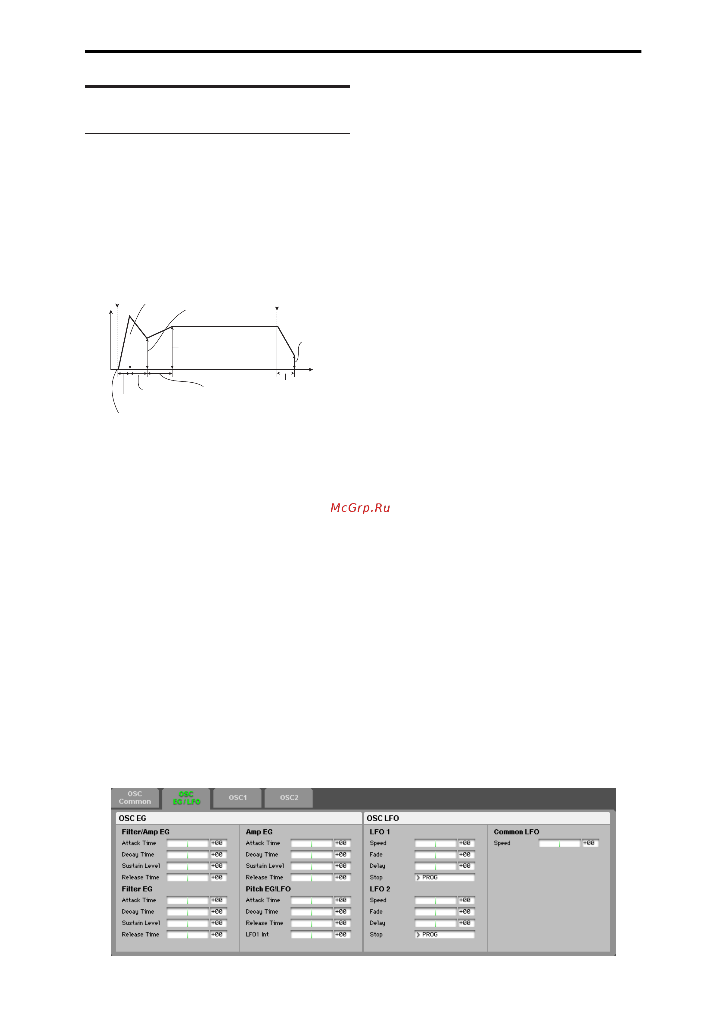 Korg PS60 [22/148] Osc eg lfo