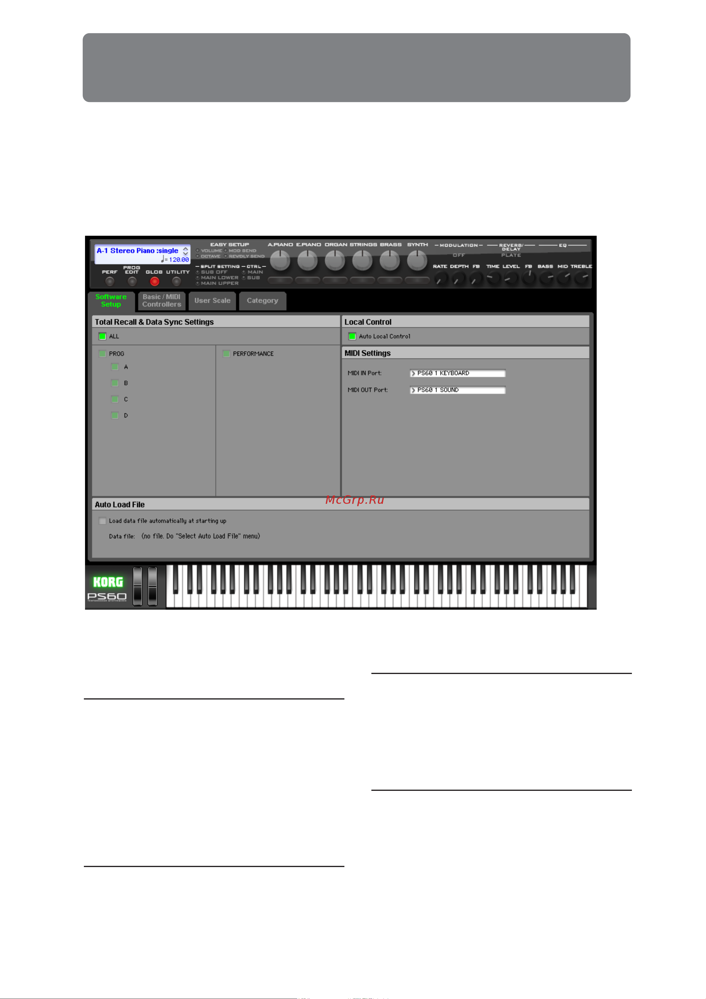 Korg PS60 [73/148] Глобальный режим