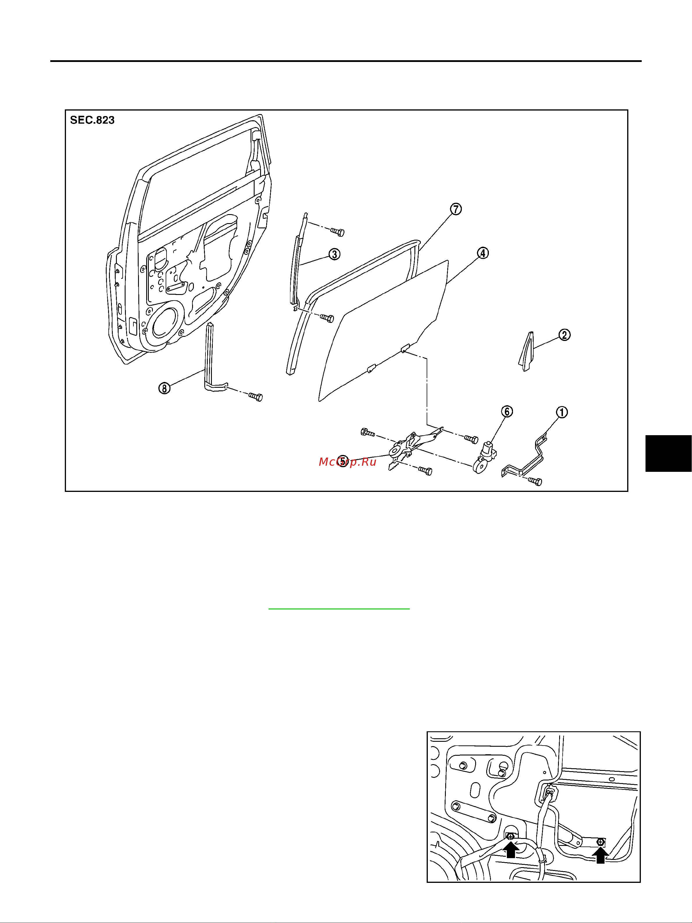 Nissan Note [93/104] Rear door glass and regulator
