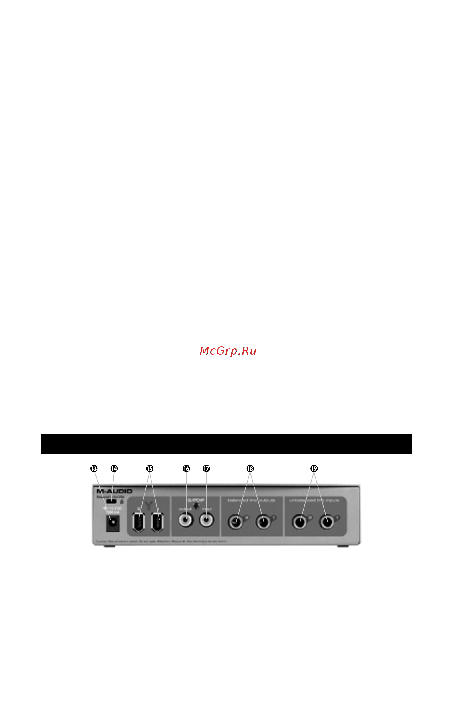 M-Audio FireWire Solo [11/40] Connecteurs de face arrière