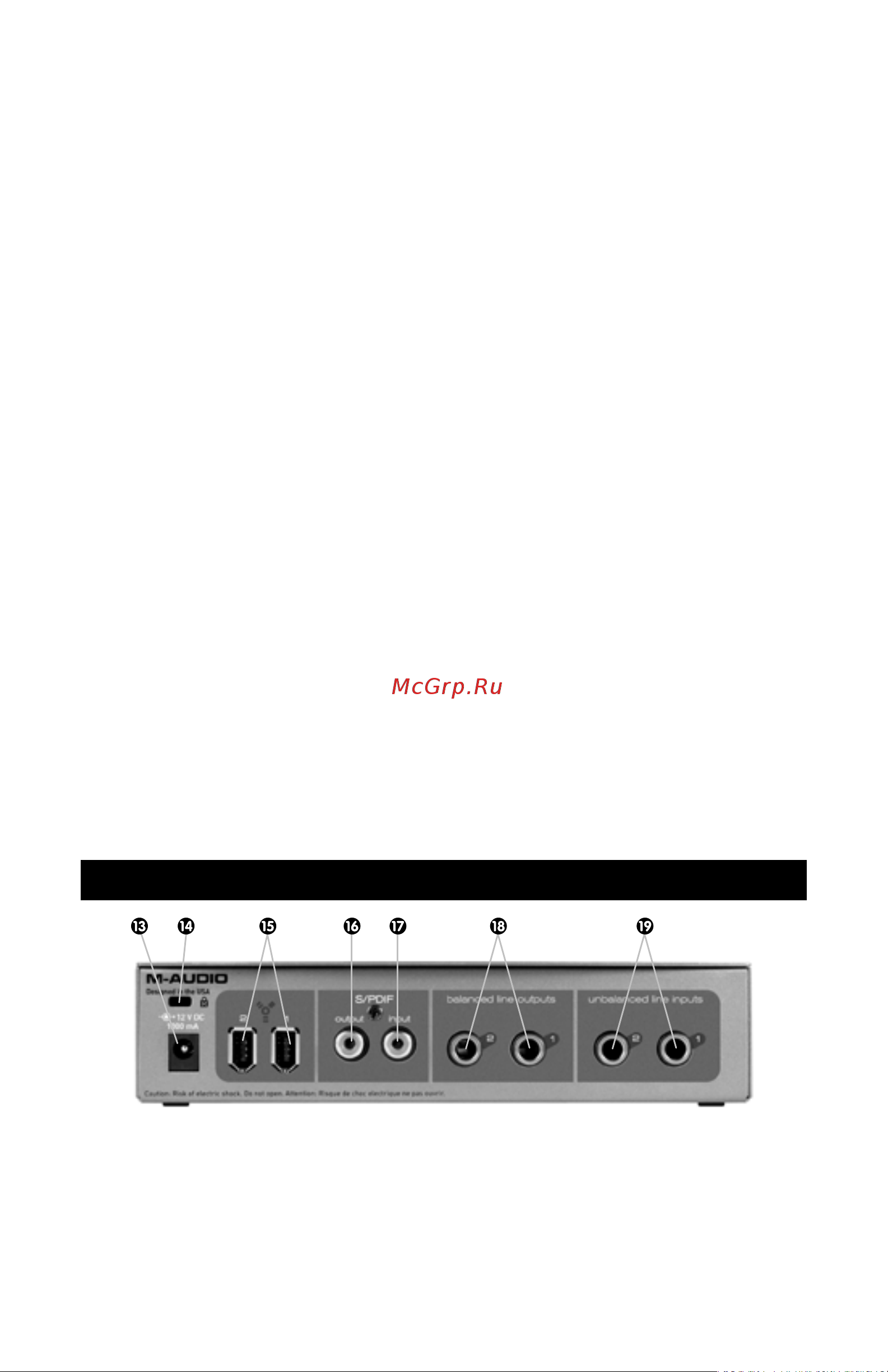 M-Audio FireWire Solo [5/40] Rear panel connectors