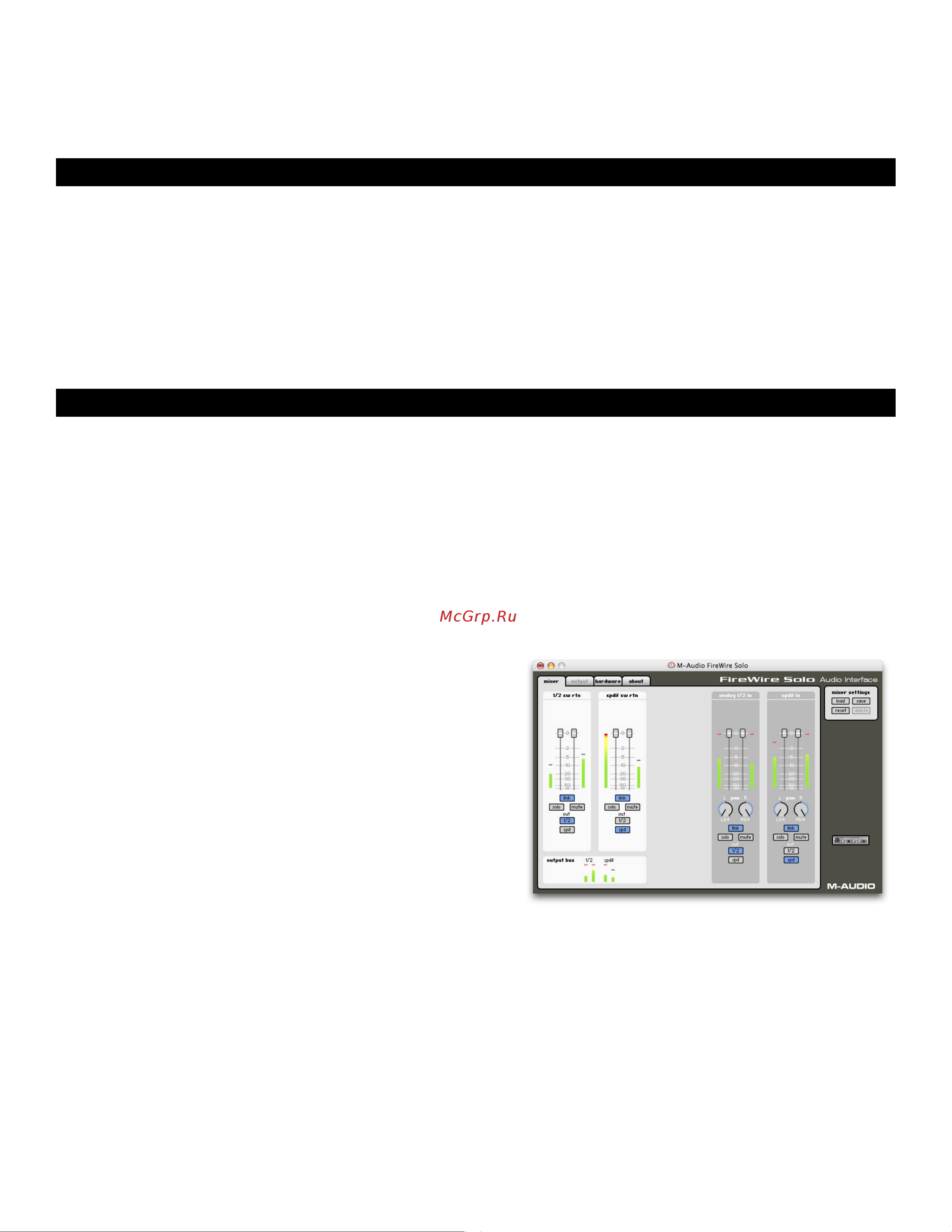 M-Audio FireWire Solo [12/20] Mixer page