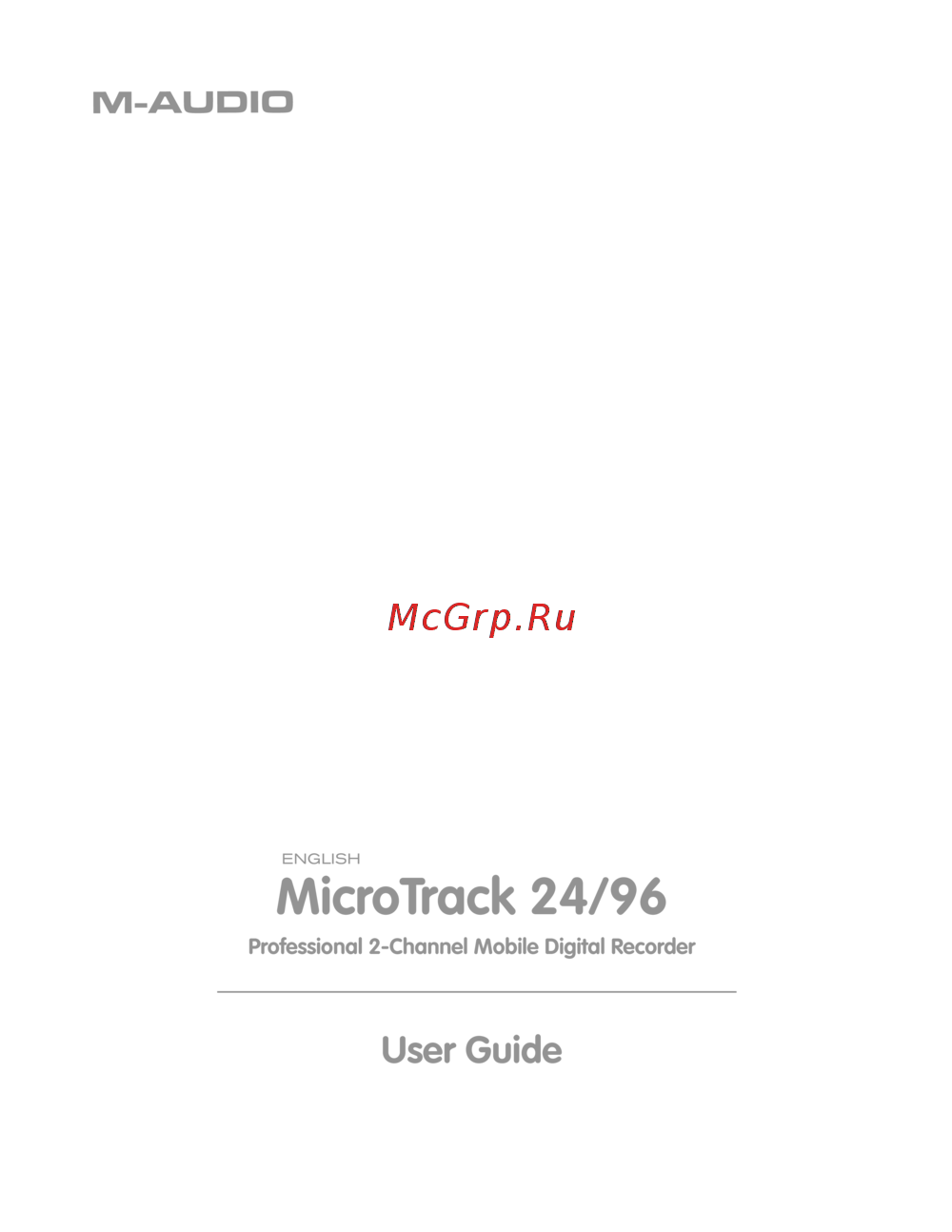 M-Audio MicroTrack 24/96 Инструкция по использованию