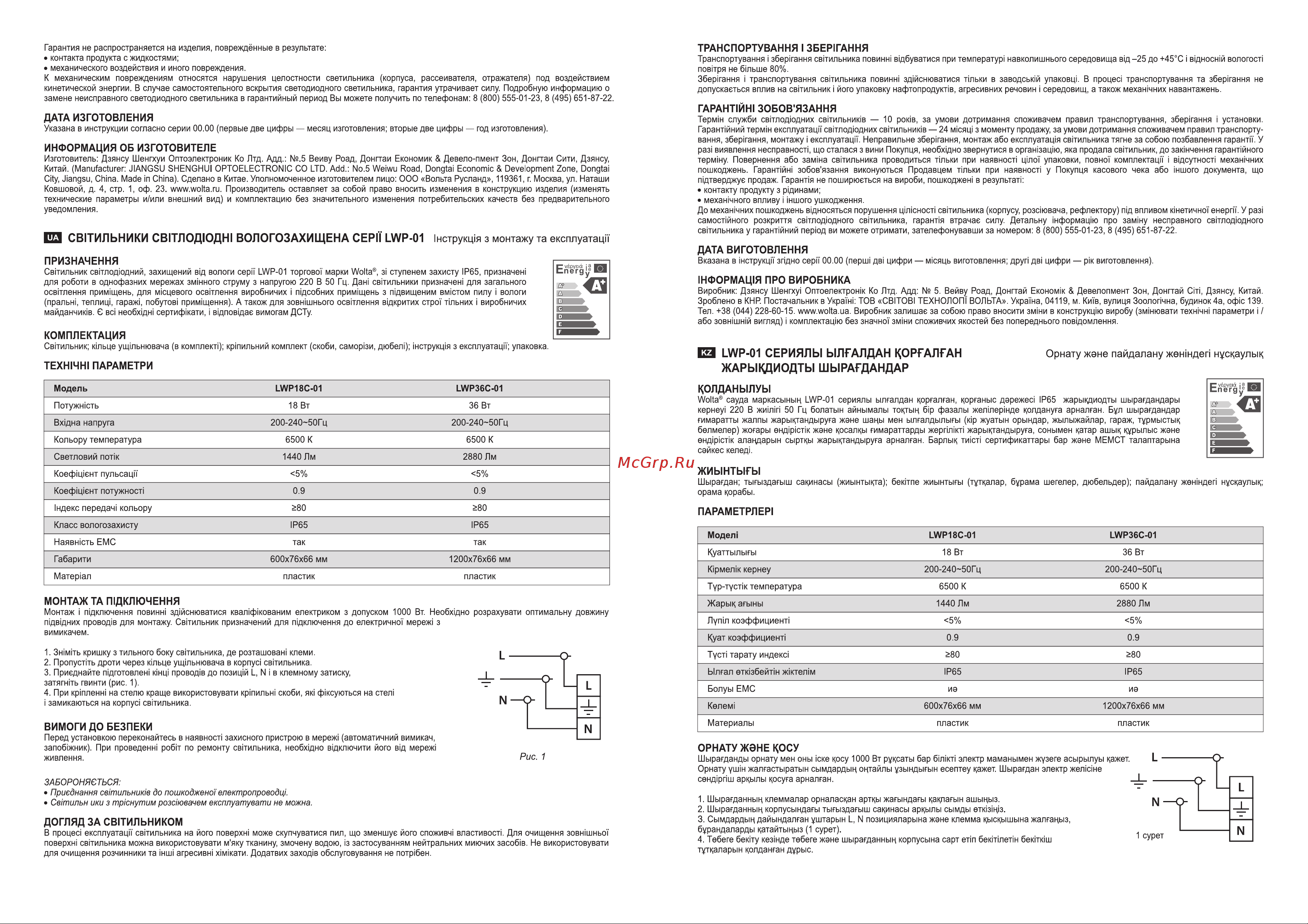 Wolta LWP18C-01 [2/2] Жиынтыгы