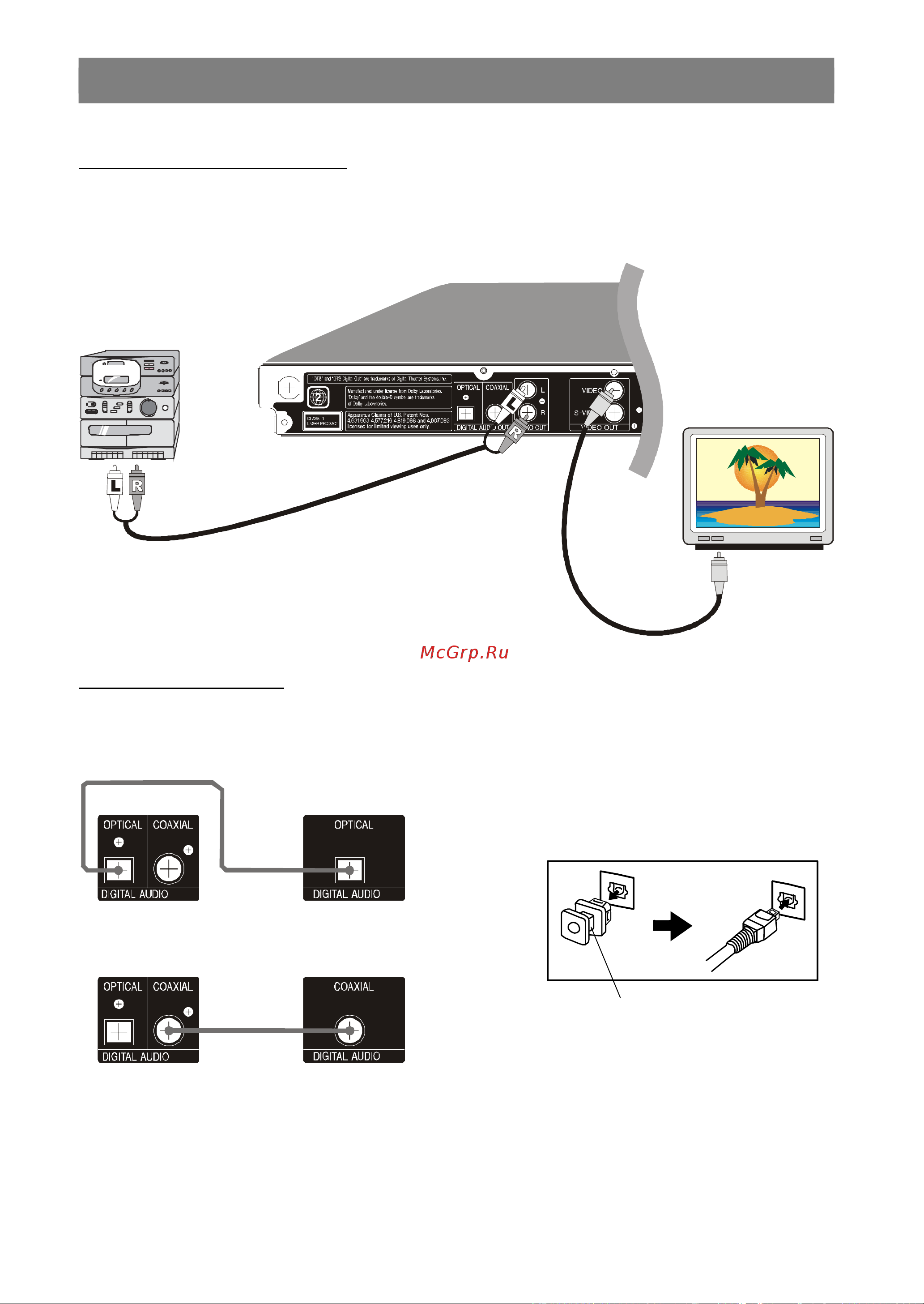Sharp DV-SV80S(B) [15/42] Подключение проигрывателя dvd к усилителю аудио видео