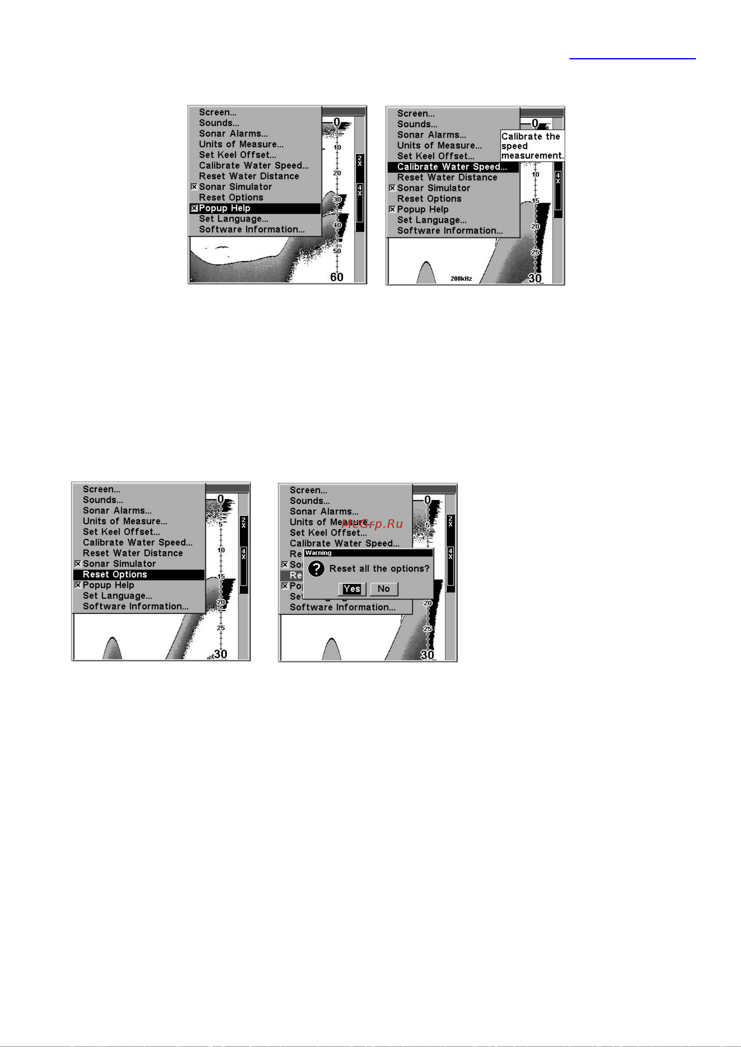 Lowrance X125 [49/60] Reset options восстановление заводских настроек