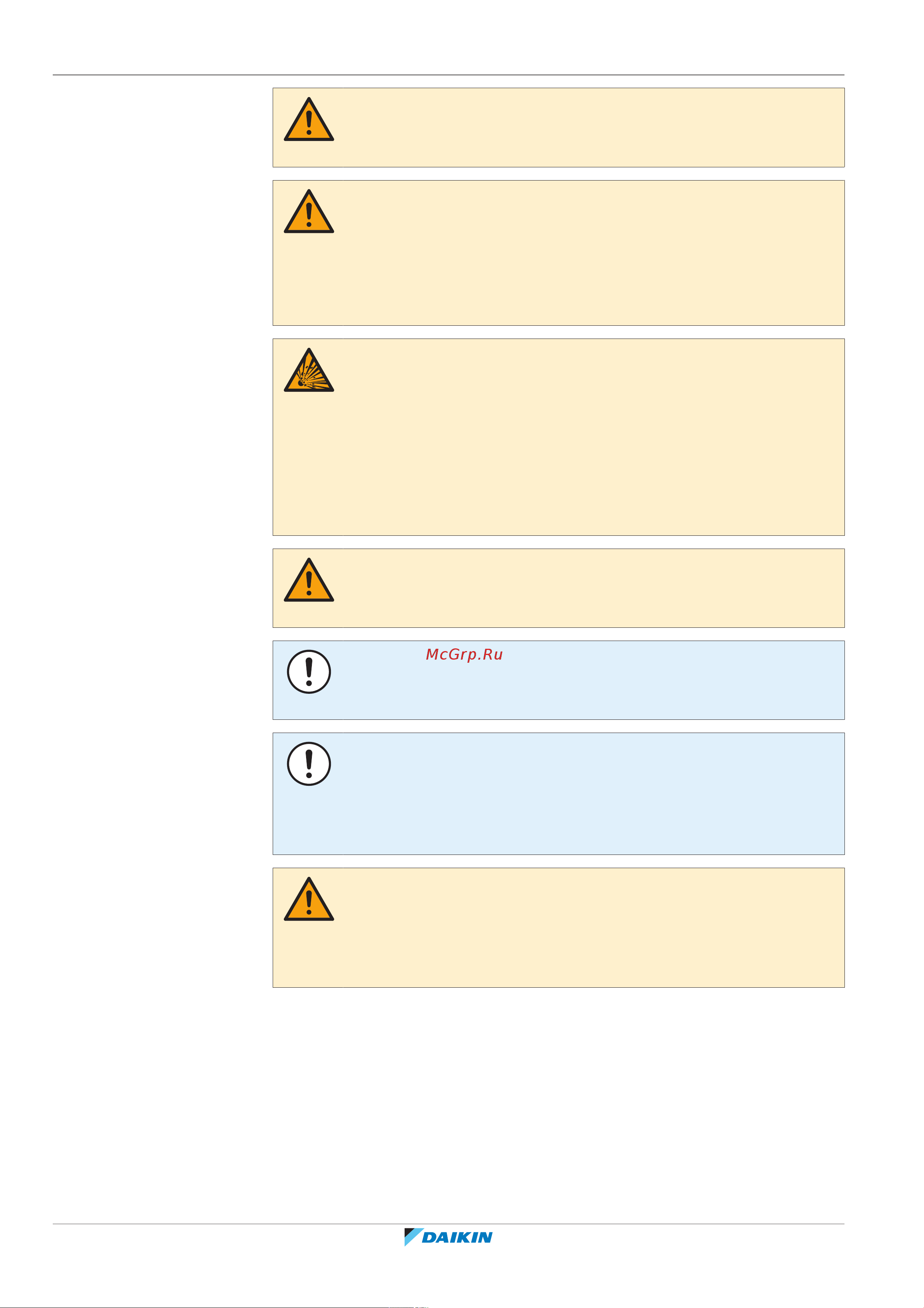 Daikin RXYTQ44U7YF [10/152] General safety precautions