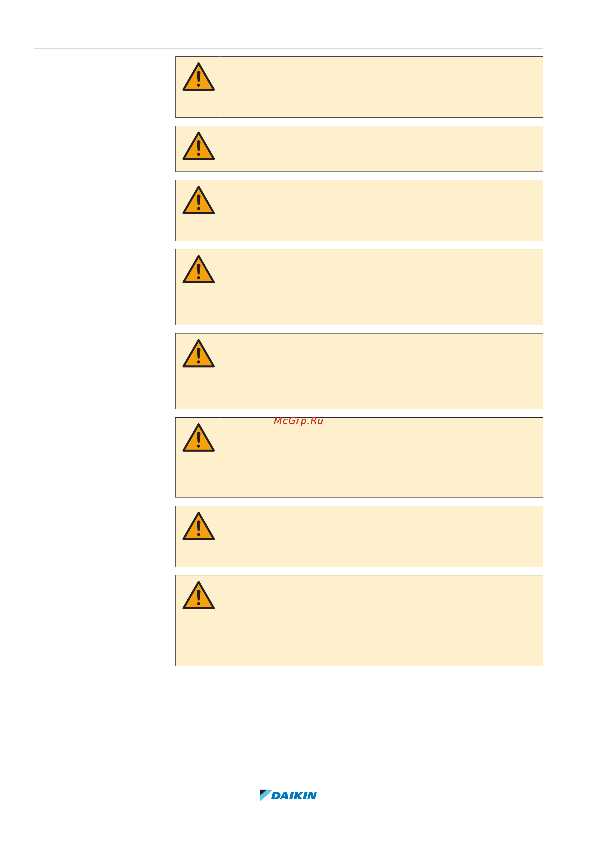 Daikin RXYTQ10U7YF [20/152] User safety instructions