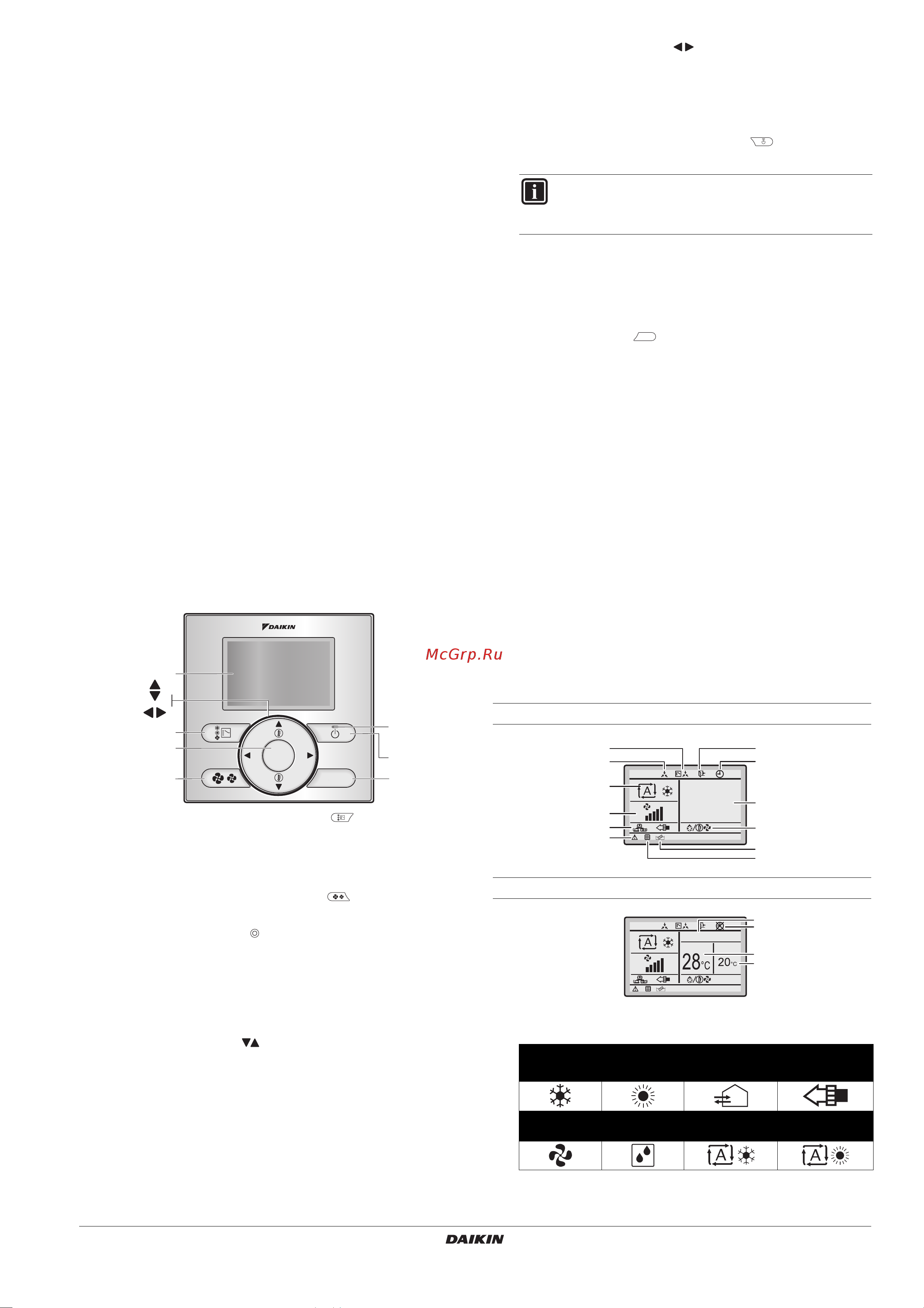 Daikin BRC3E52C7 [3/16] Названия и функции знаков