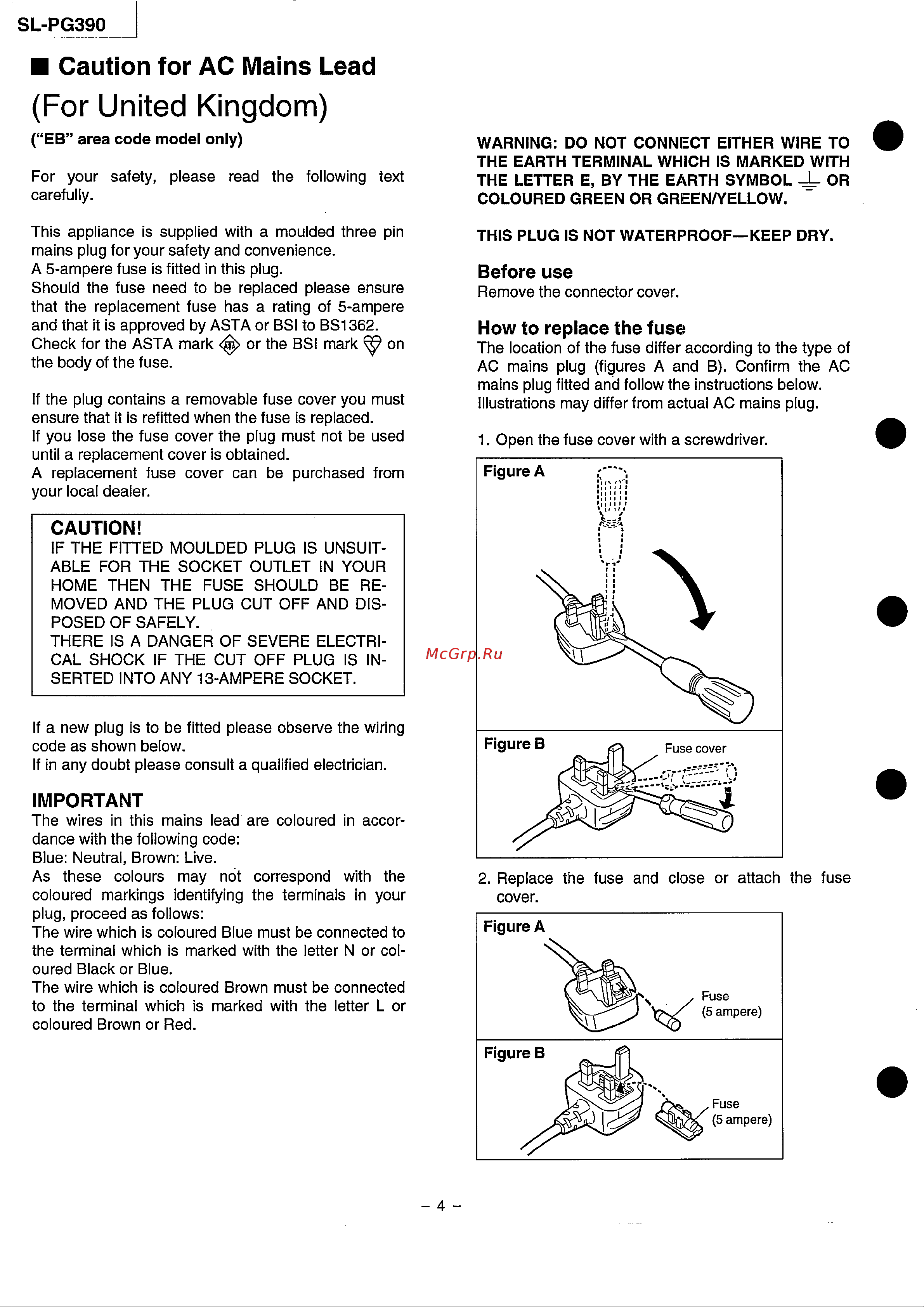 Technics SL-PG390 [4/36] For united kingdom