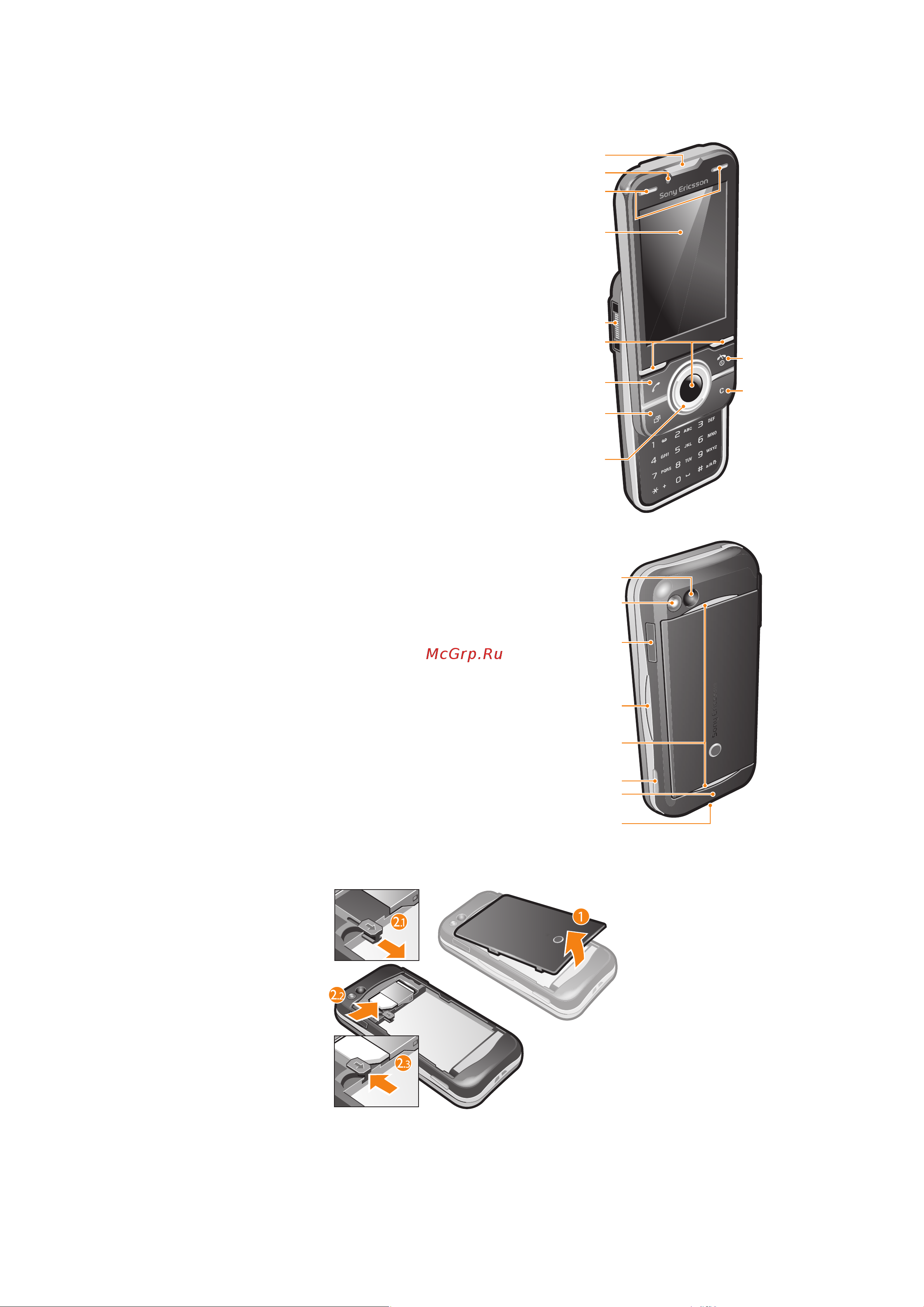 SonyEricsson Yari U100i [5/66] Основные элементы телефона