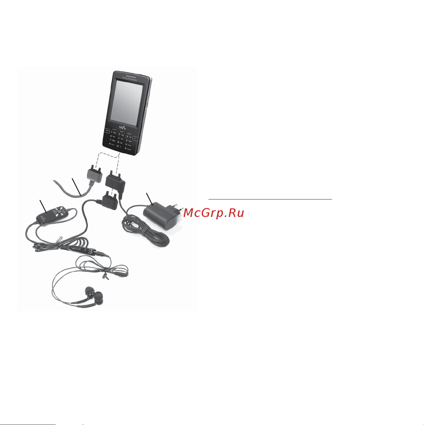 SonyEricsson W950i [15/128] Подключение аксессуаров входящих в комплект поставки