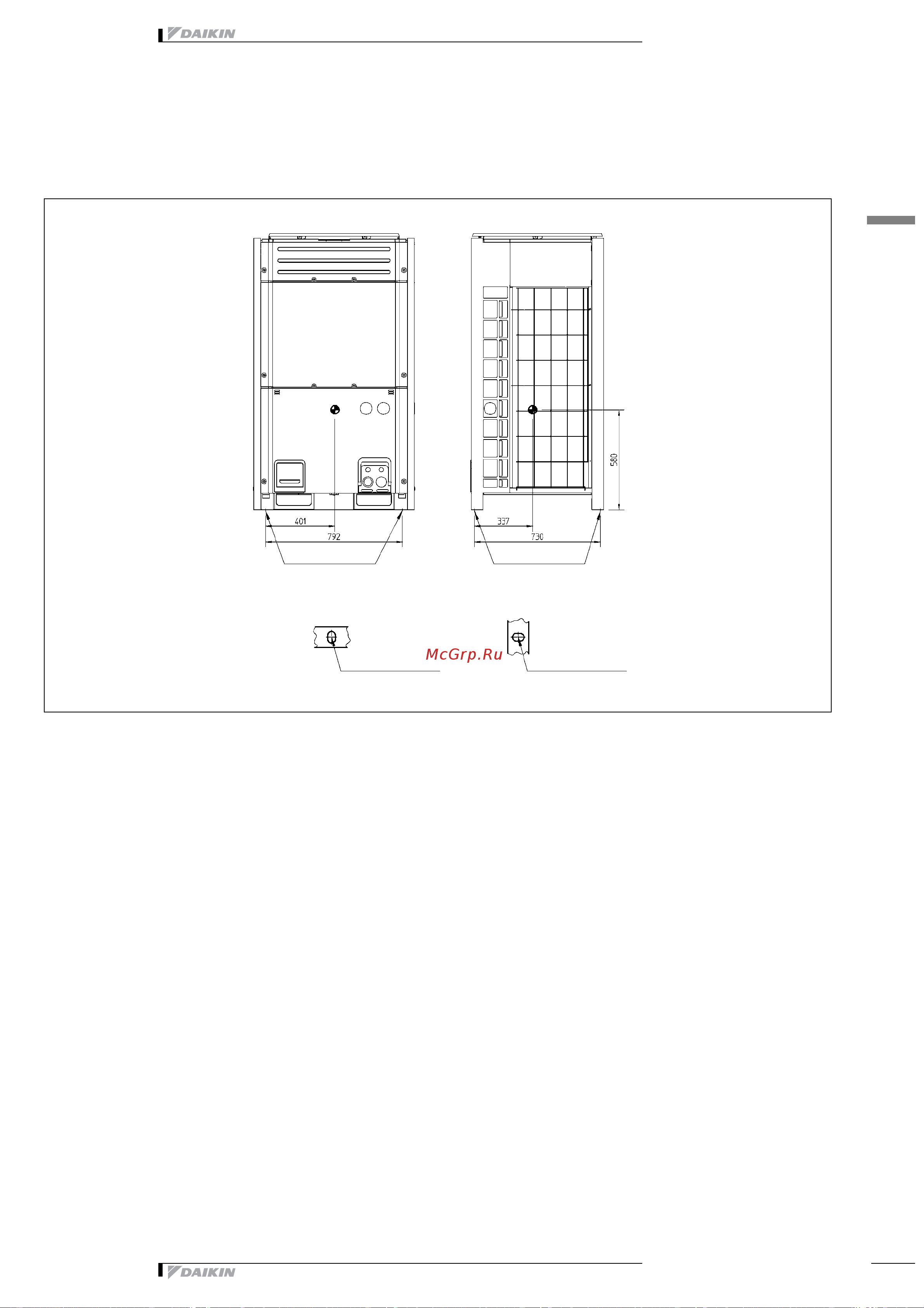Daikin RZQ125B8V3B [33/48] 3 centre of gravity