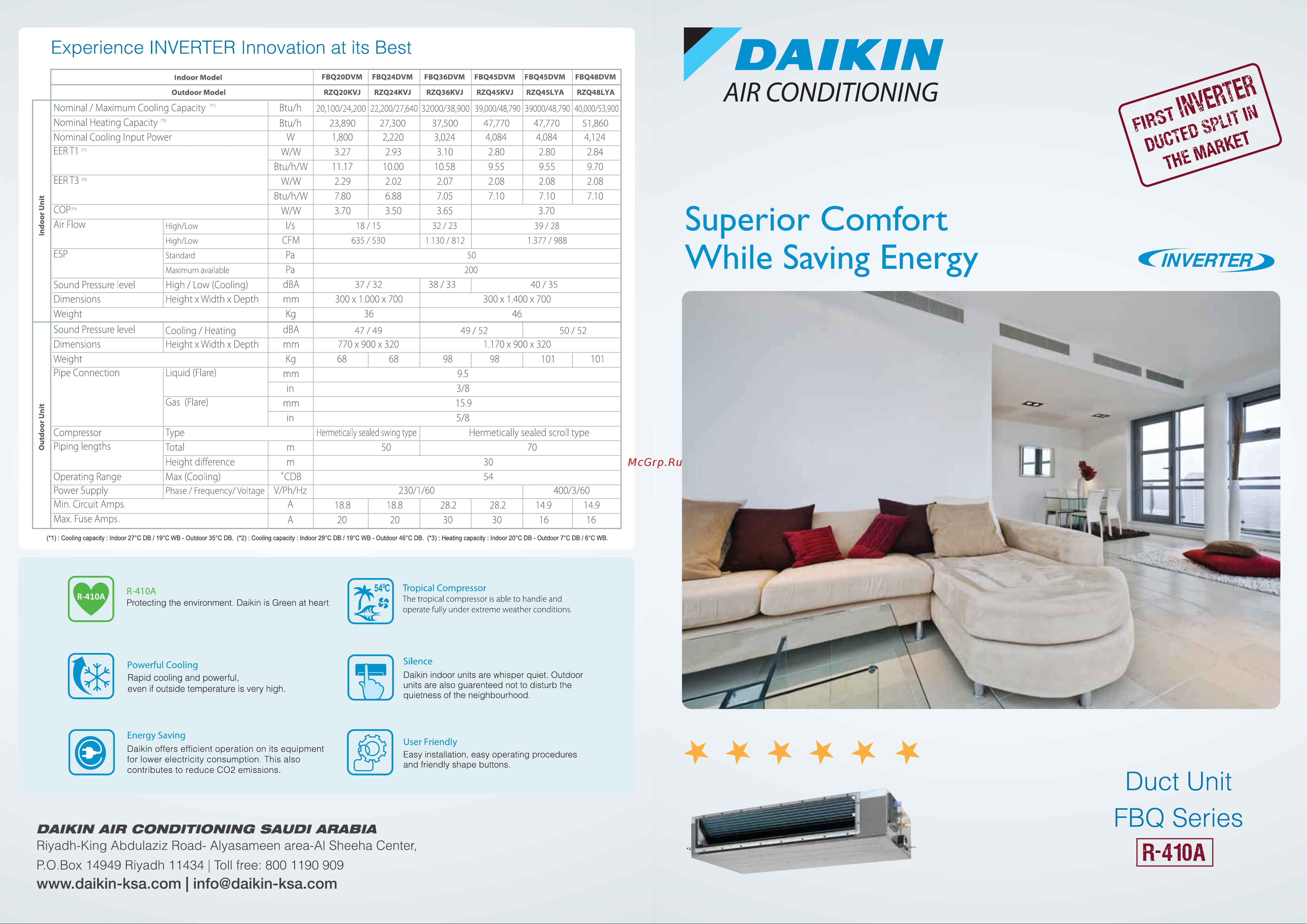 Daikin RZQ36KCVJK Технические данные онлайн