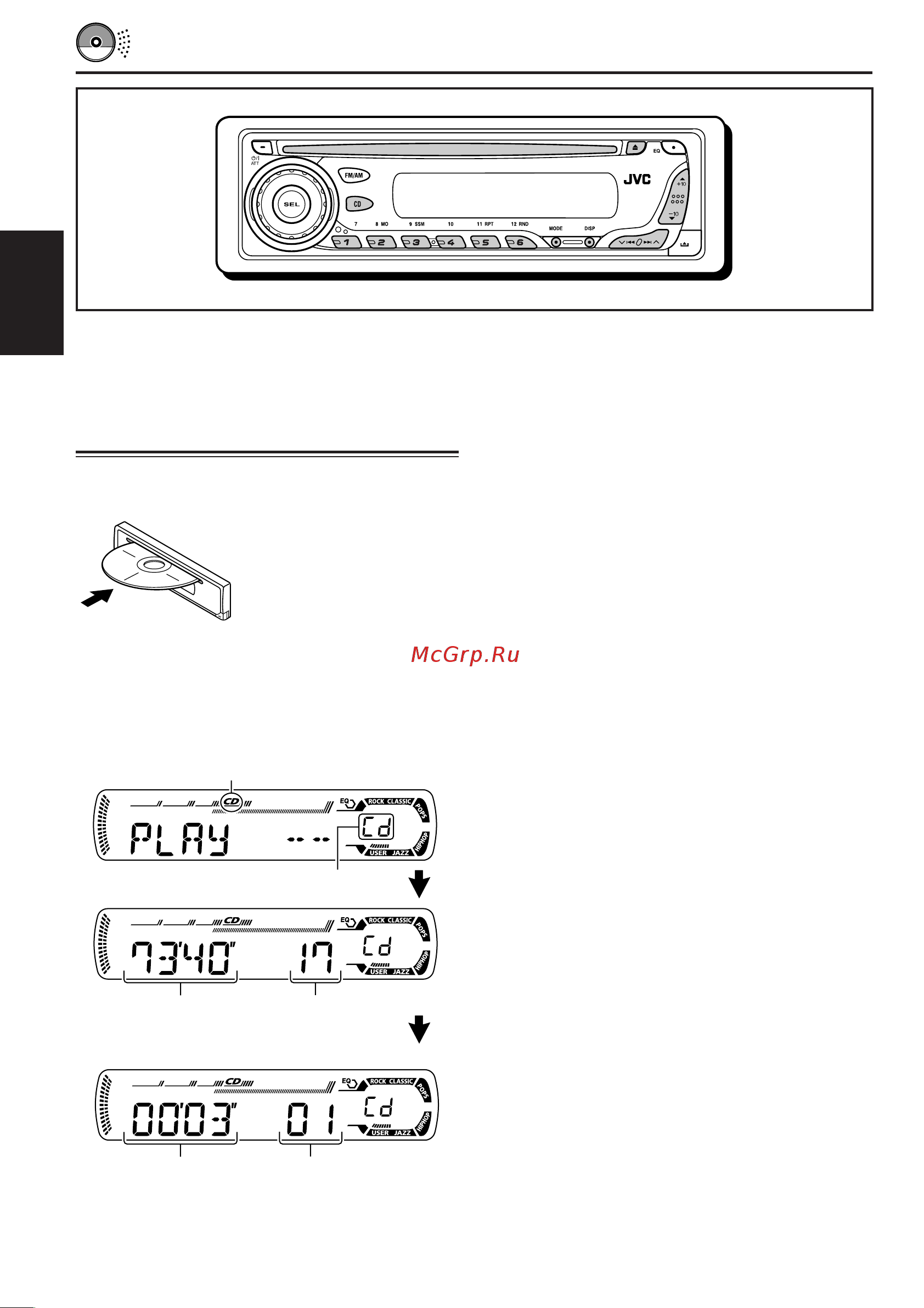JVC KD-G407 [12/36] Операции с компакт дисками