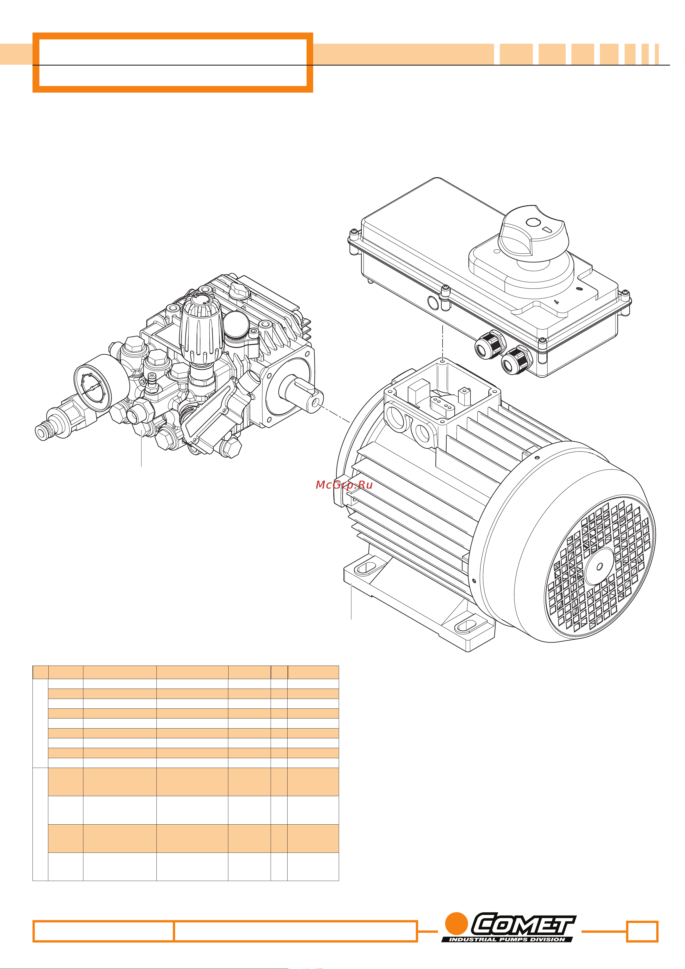 Comet MTP LW-K 13/170 TSR с эл. двигателем 4,1 Квт 380 В Схема запасных частей онлайн