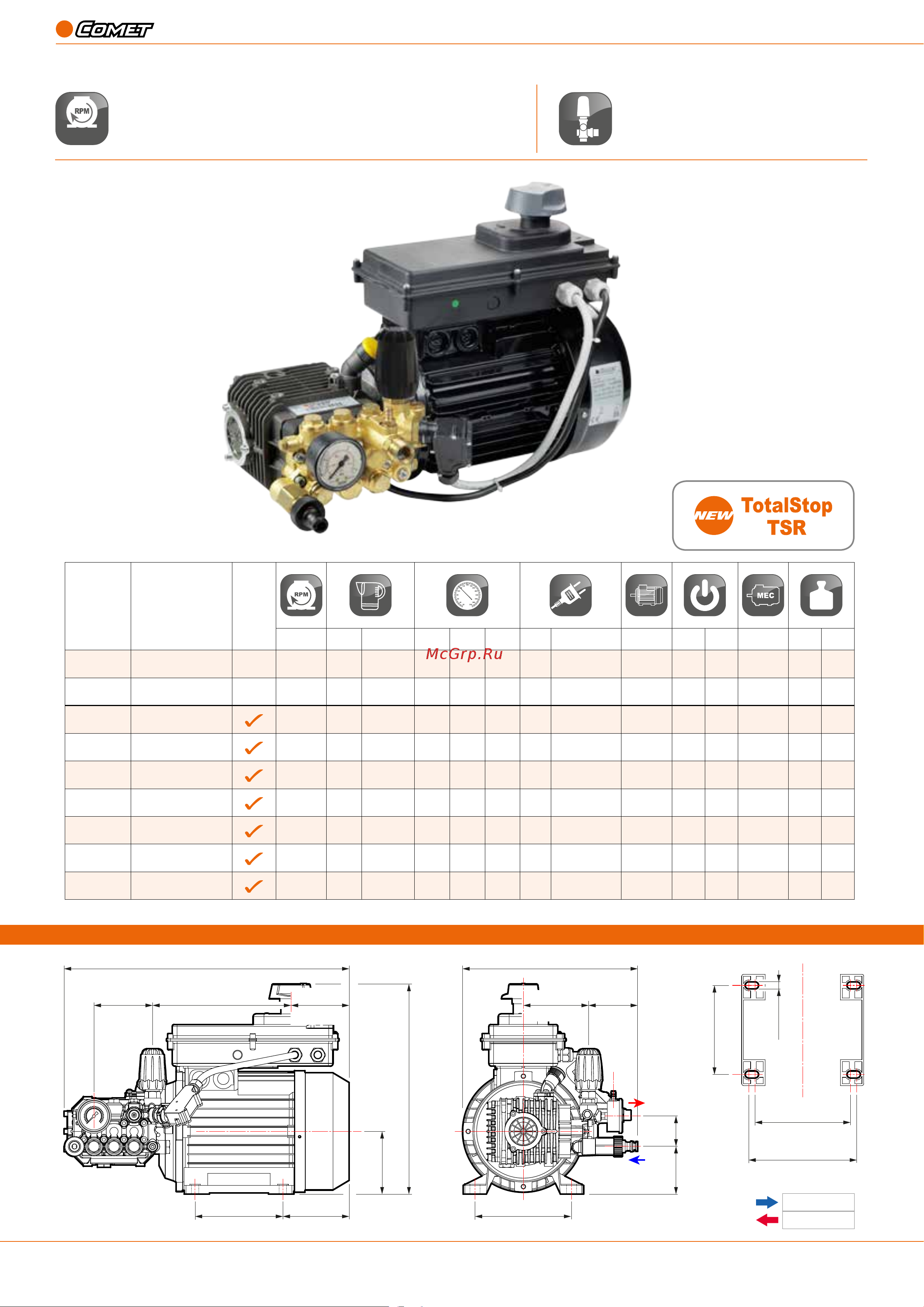 Comet MTP LW-K 13/170 TSR с эл. двигателем 4,1 Квт 380 В Тех. документация онлайн