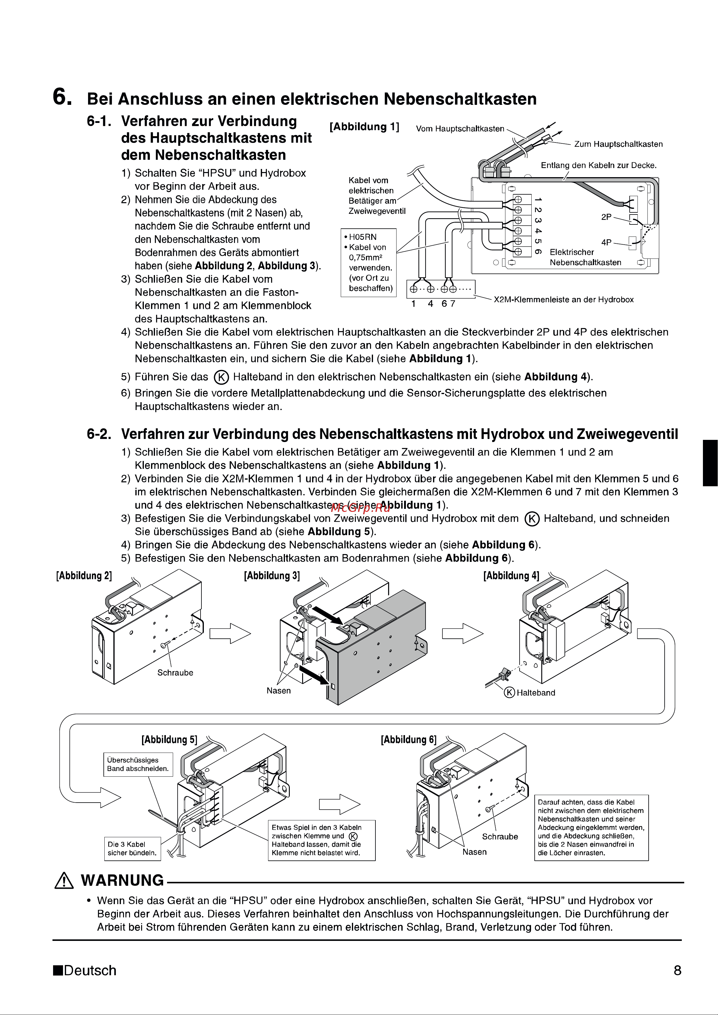 Daikin RFWXV20AVEB [10/124] Bei anschluss an einen elektrischen nebenschaltkasten