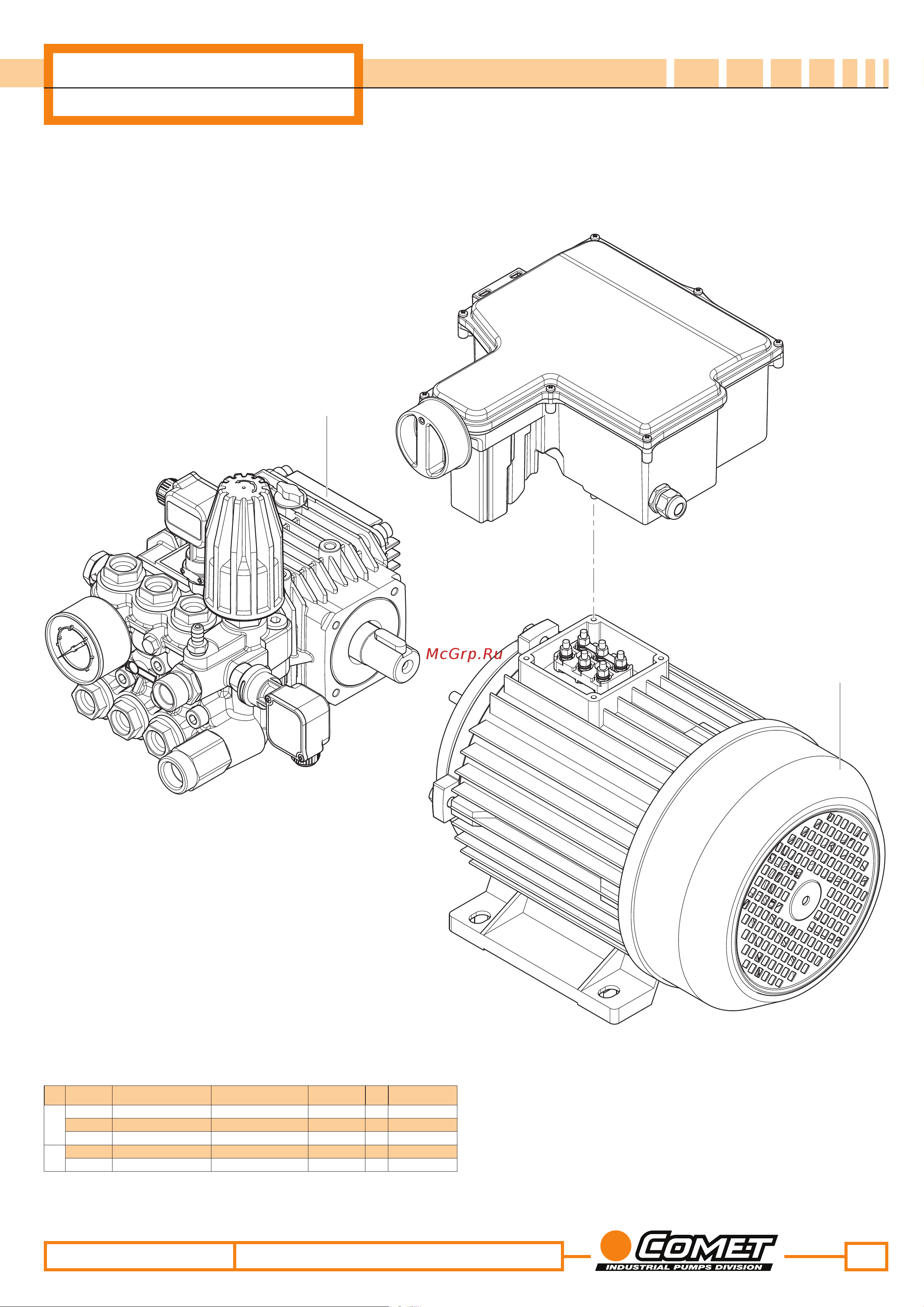 Comet MTP ZW-K 13/180 TSR с эл. двигателем 5,0 Квт 380 В Схема запасных частей онлайн