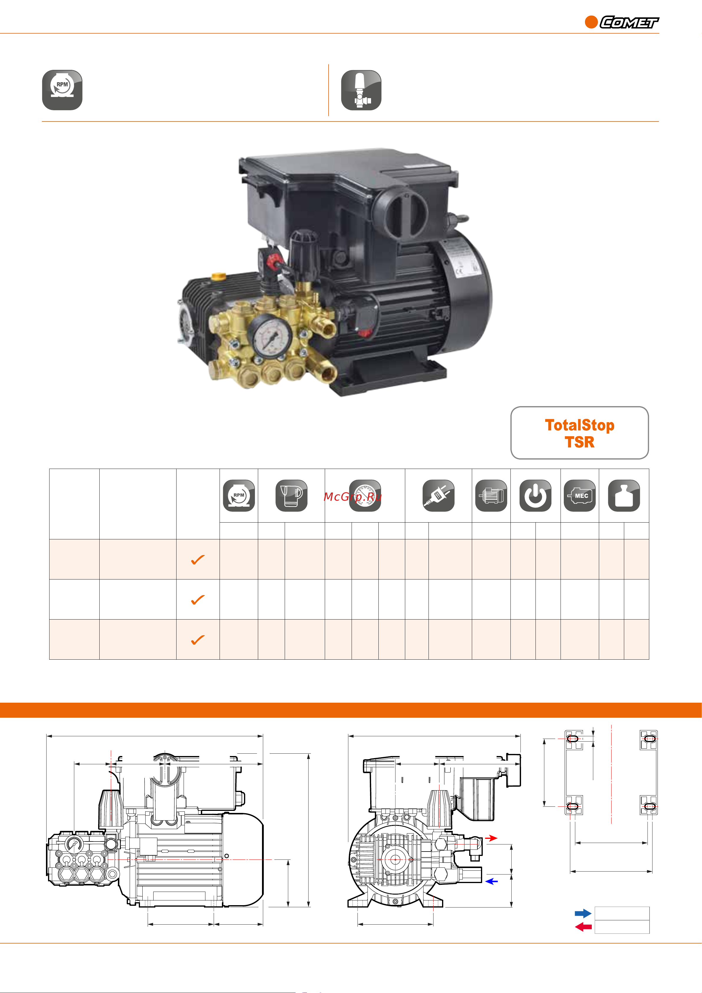 Comet MTP ZW-K 13/180 TSR с эл. двигателем 5,0 Квт 380 В Тех. документация онлайн