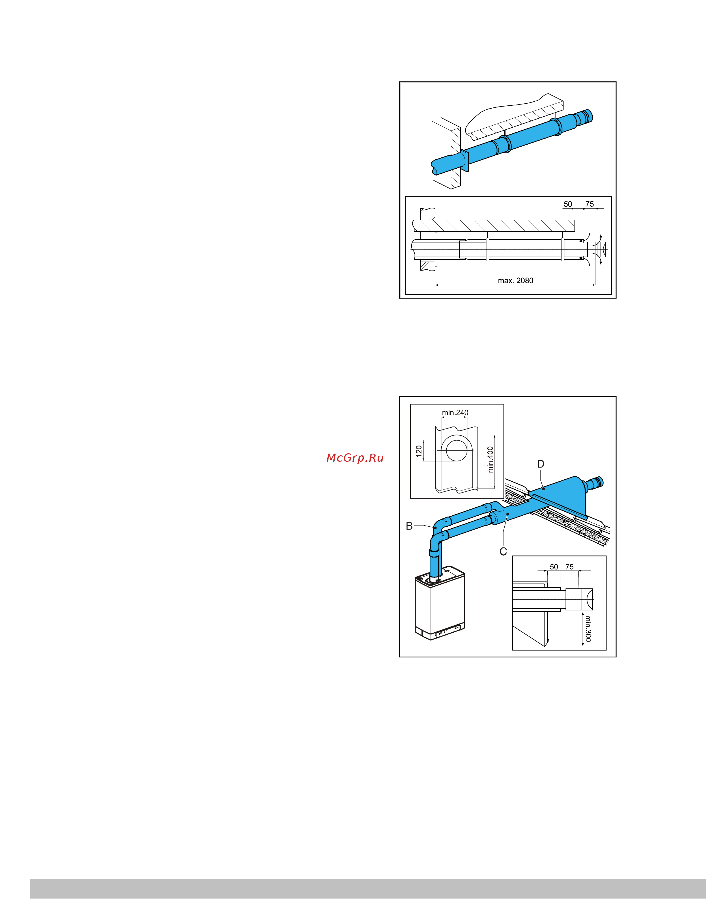 Daikin EKOMB28AAV1 [29/60] Assembly of combi extension pipe for balcony gallery outlet