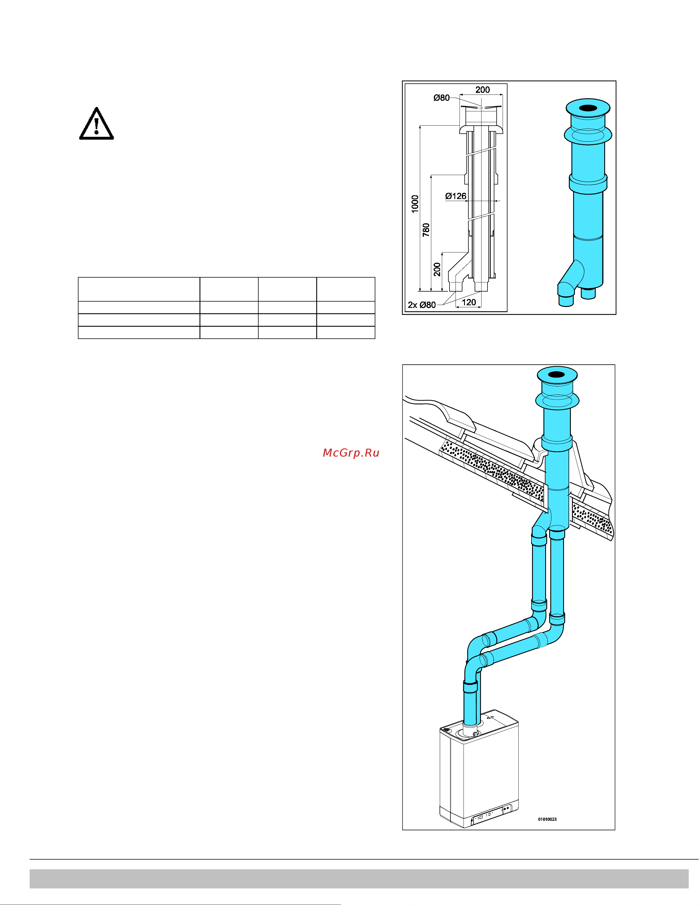 Daikin EKOMBG22AAV1 [28/56] Vertical roof terminal and vertical double flue system