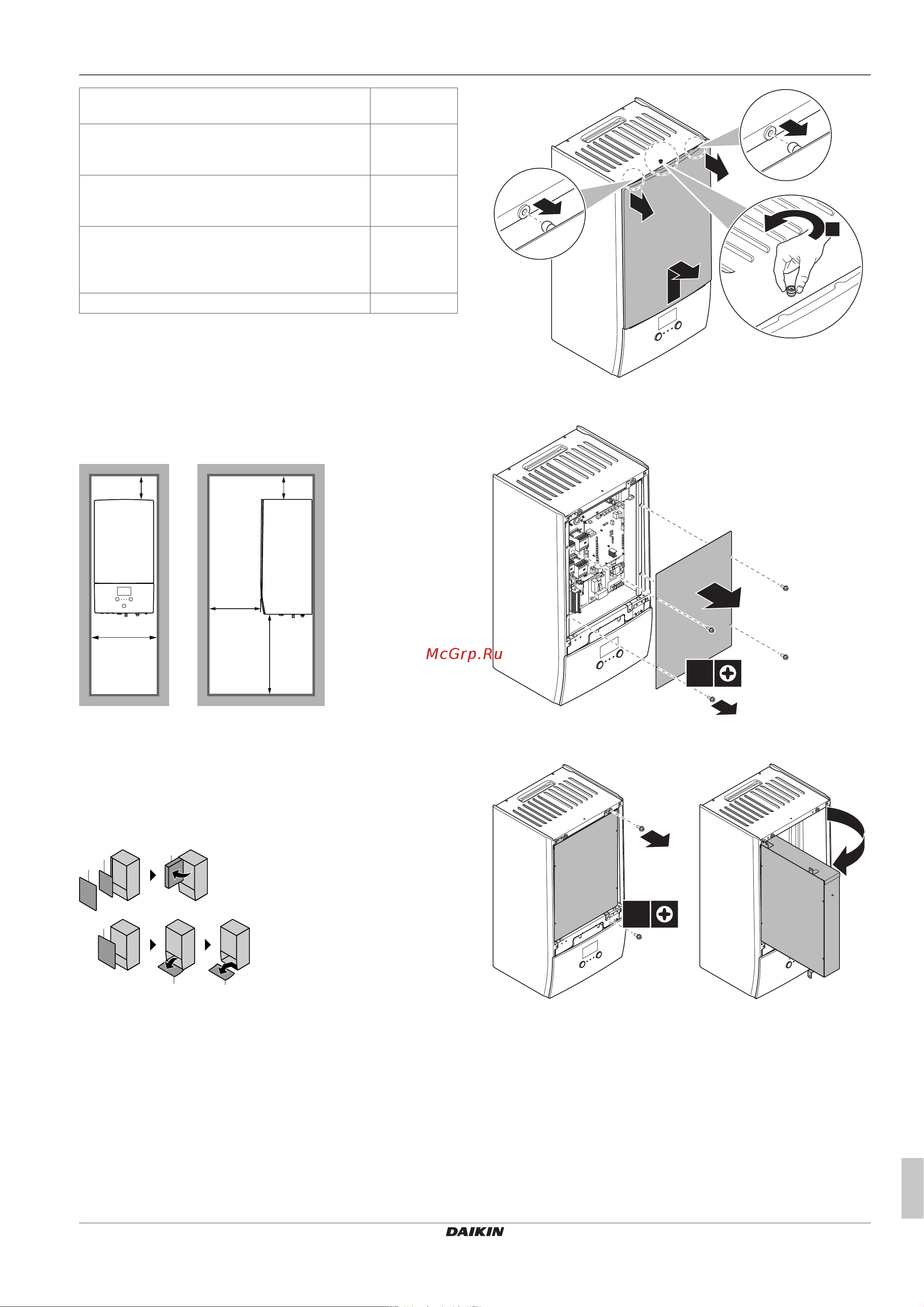 Daikin ETBH16DA9W [5/40] Снятие установка панелей агрегата
