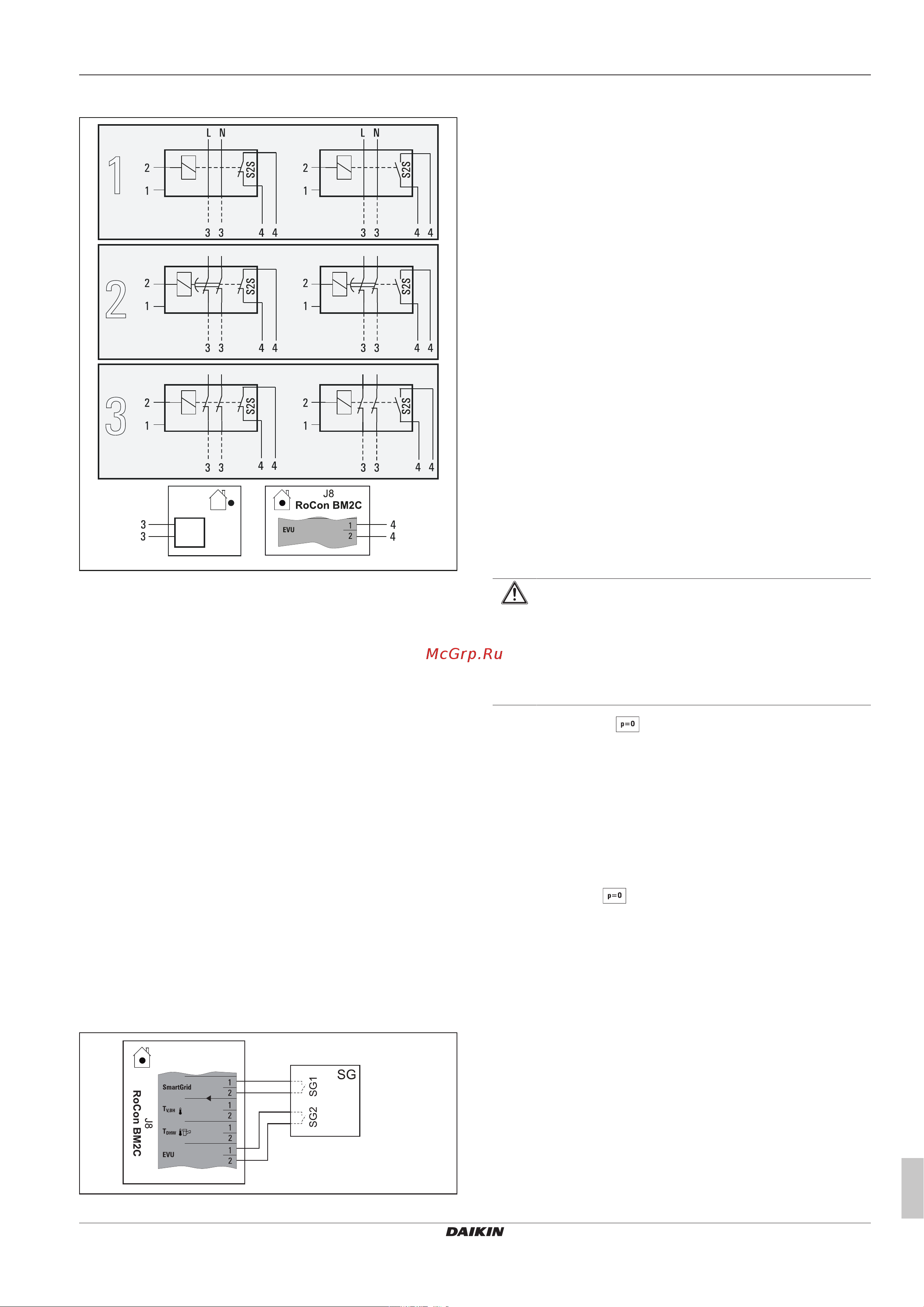 Daikin ETSXB16P30DA [29/76] Подключение интеллектуального контроллера smart grid sg