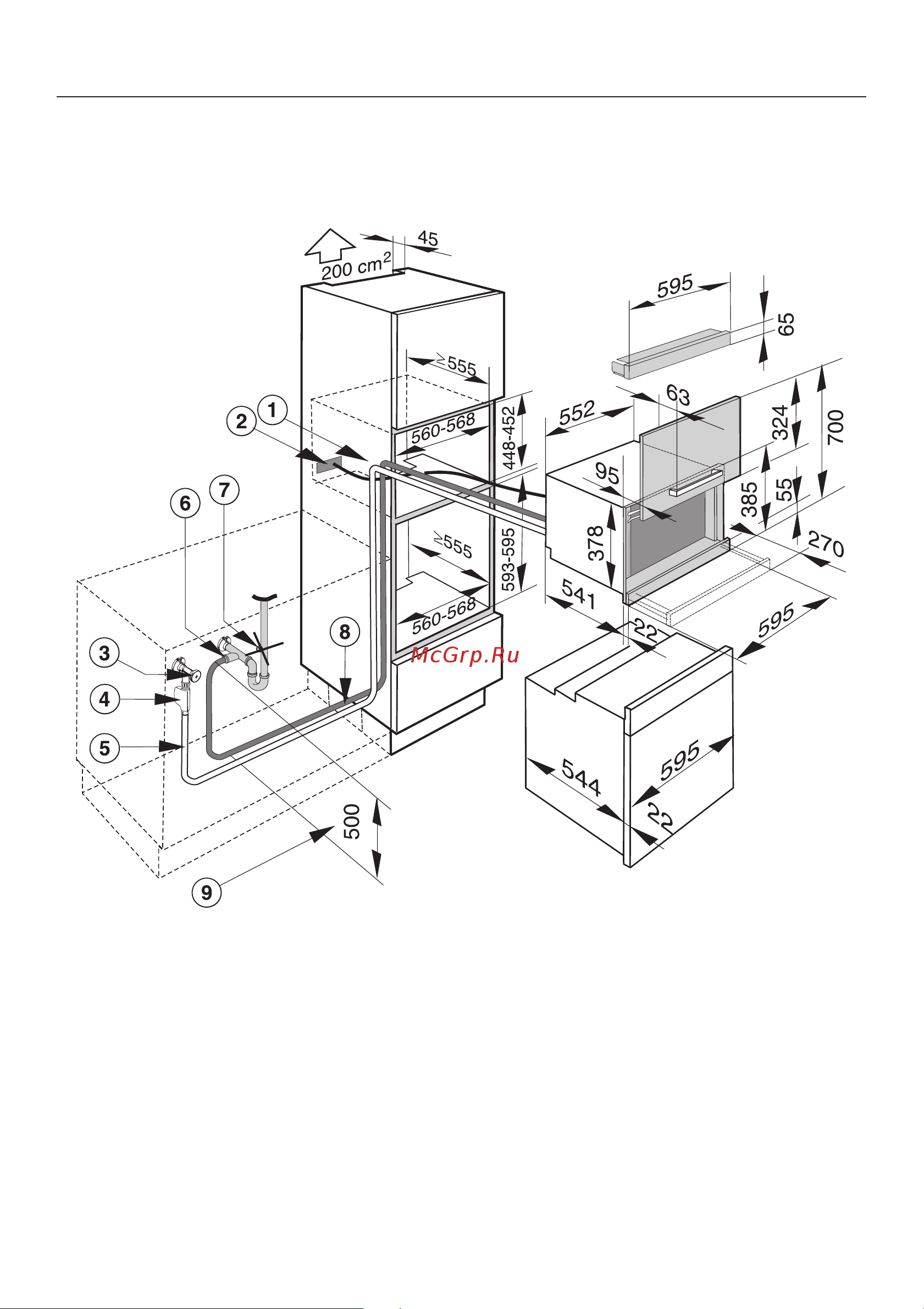 Miele DG 4164 L [12/20] Dg 4064 l dg 4164 l è ab 45 7 â íèøå âûñîòîé 450 ìì 12