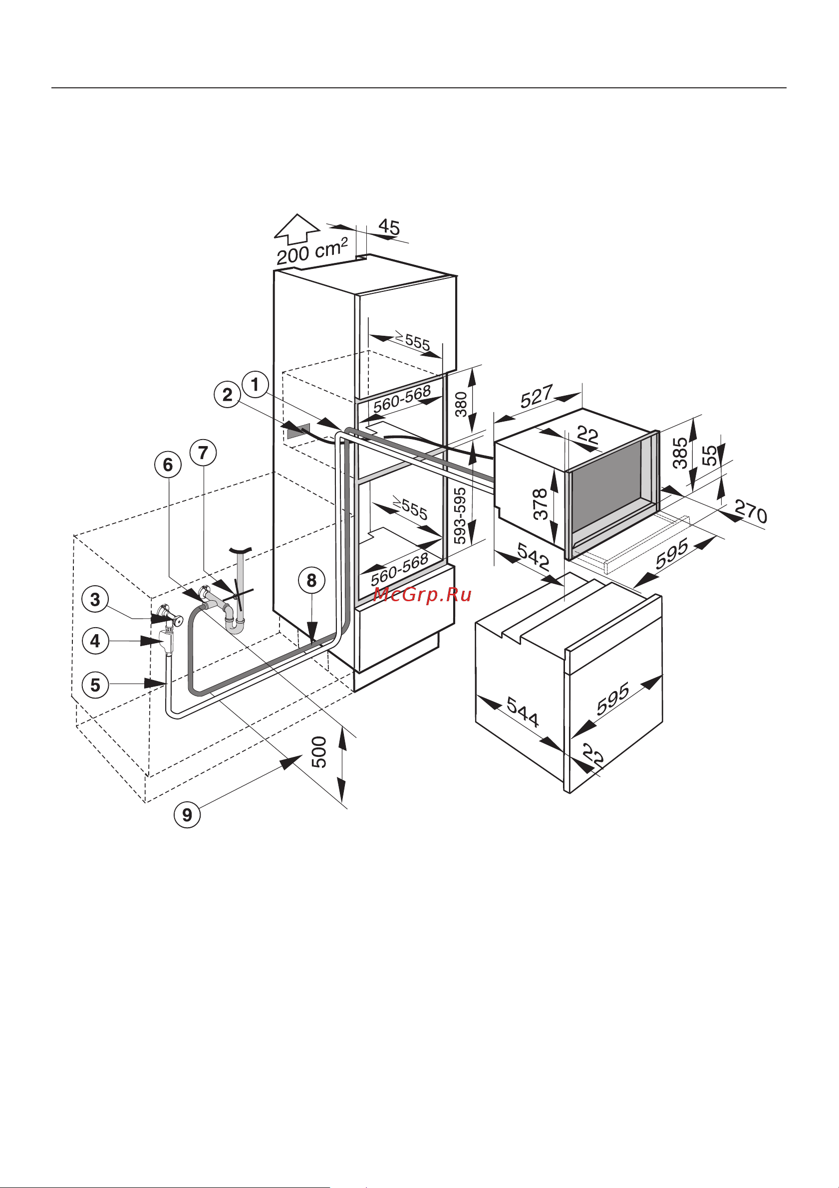 Miele DG 4164 L [6/20] Ðàçìåðû ïðèáîðà è íèøè äëÿ âñòðàèâàíèÿ 6