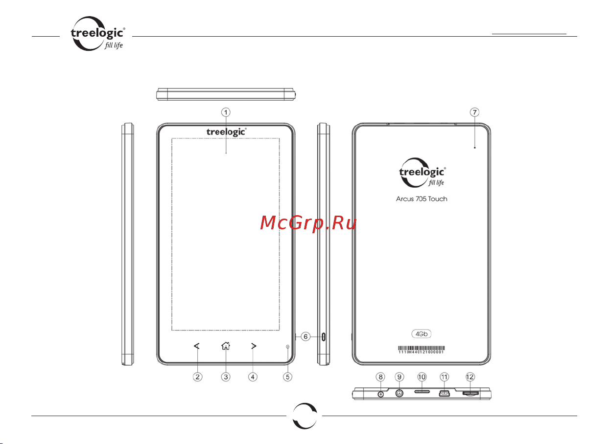 Treelogic ARCUS 705 TOUCH [3/18] Внешний вид и элементы управления