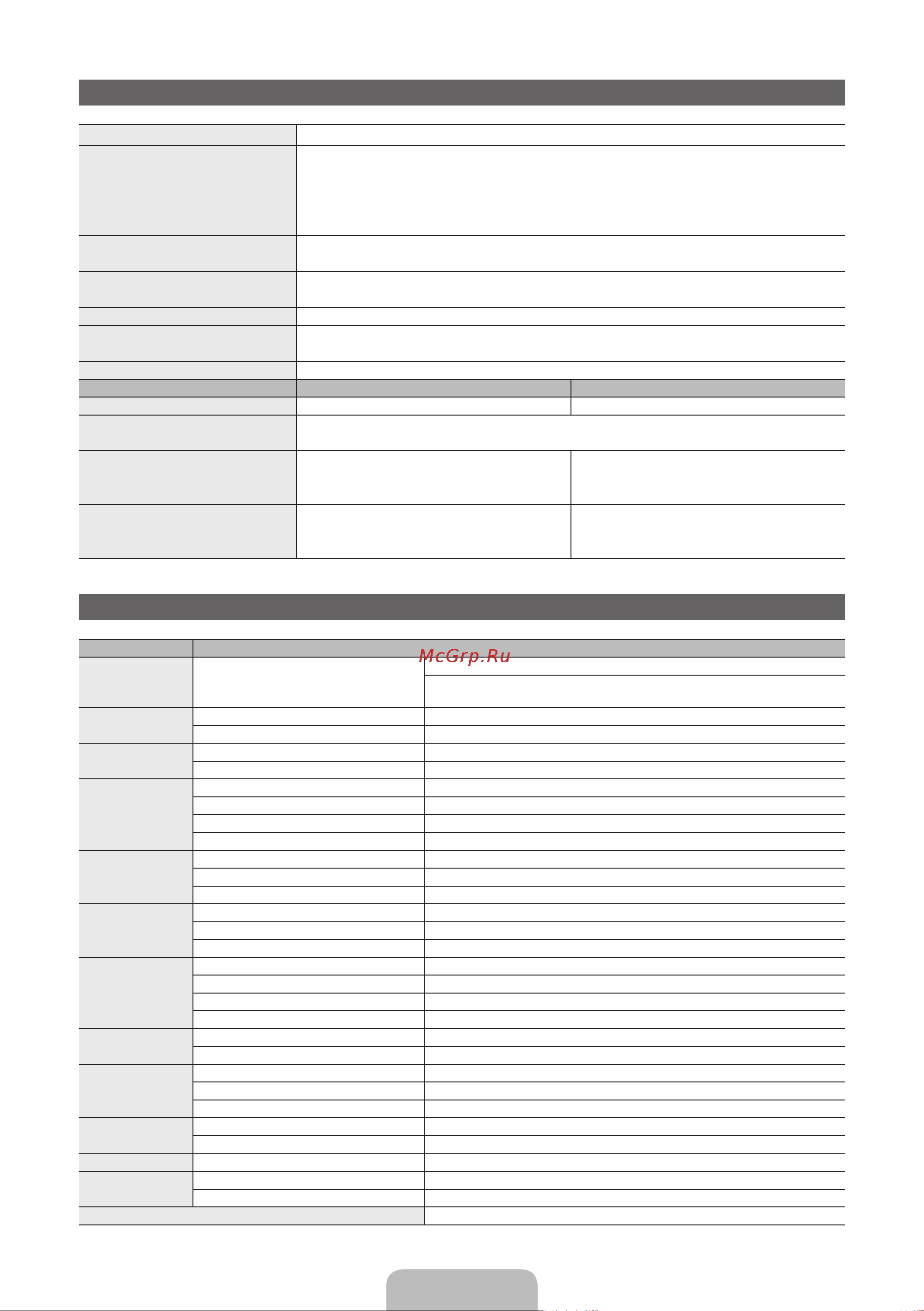 Samsung PS64E8000GS [92/93] Техникалық параметрлері